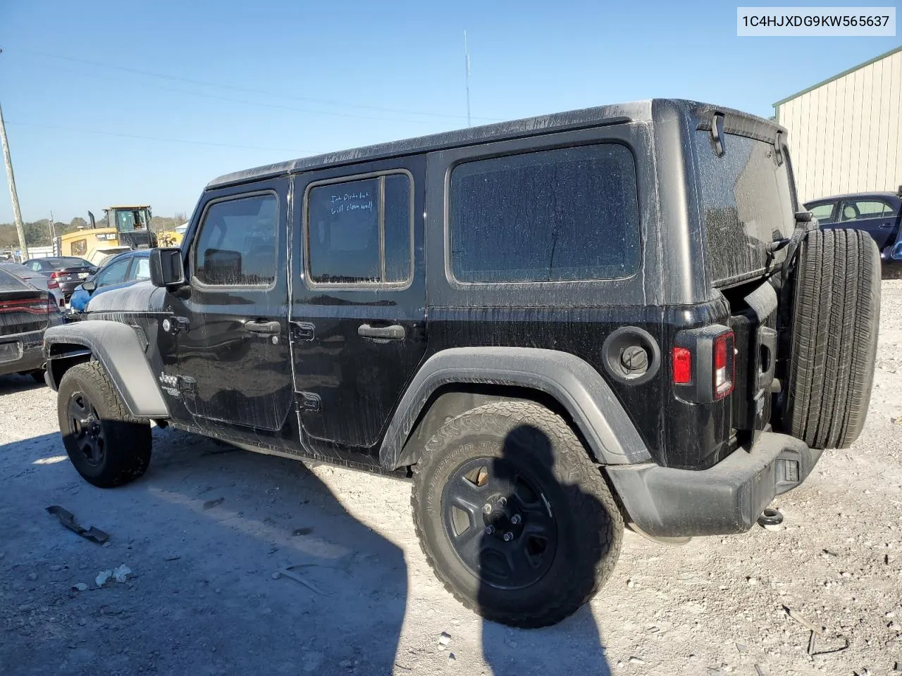 2019 Jeep Wrangler Unlimited Sport VIN: 1C4HJXDG9KW565637 Lot: 74758254