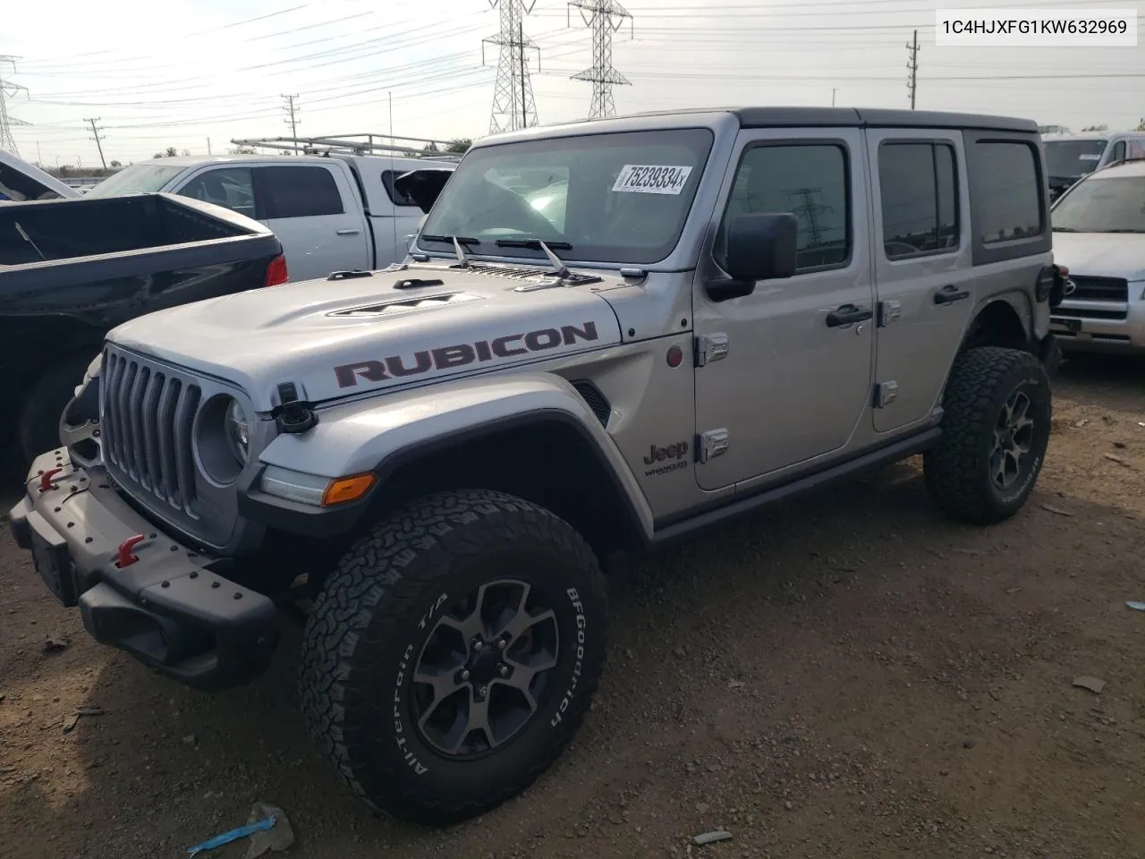 2019 Jeep Wrangler Unlimited Rubicon VIN: 1C4HJXFG1KW632969 Lot: 75239334