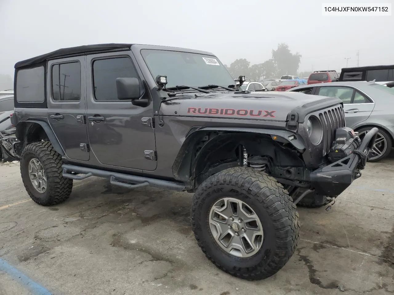 2019 Jeep Wrangler Unlimited Rubicon VIN: 1C4HJXFN0KW547152 Lot: 75286004