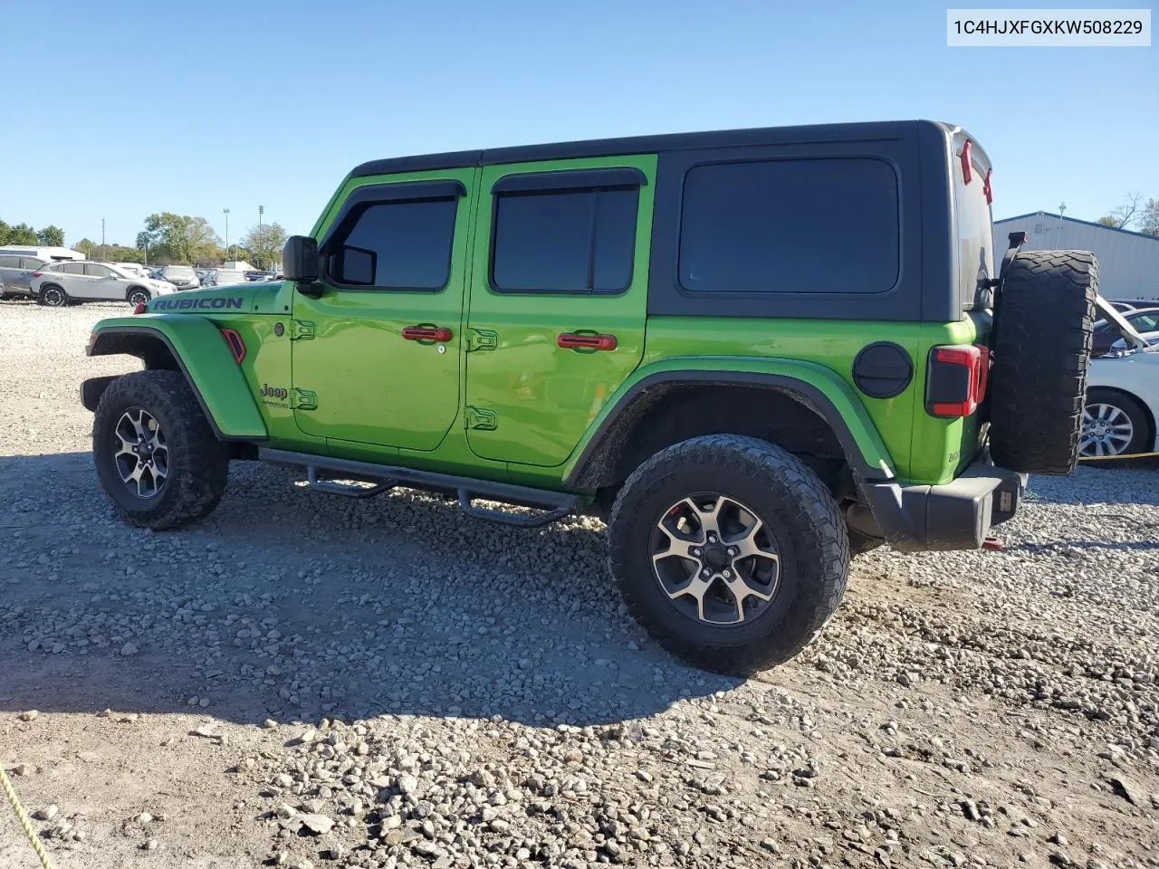 2019 Jeep Wrangler Unlimited Rubicon VIN: 1C4HJXFGXKW508229 Lot: 75536194