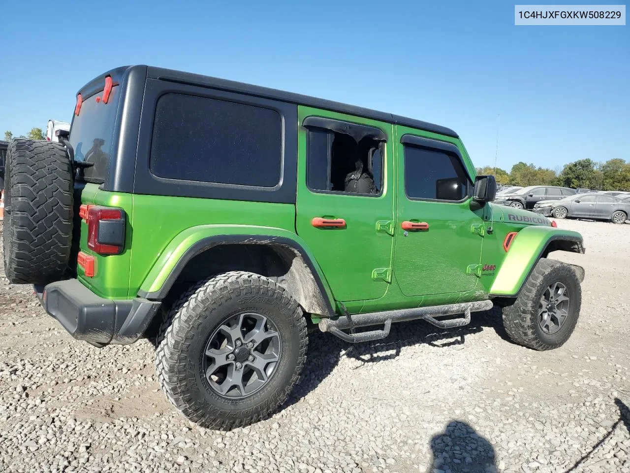 2019 Jeep Wrangler Unlimited Rubicon VIN: 1C4HJXFGXKW508229 Lot: 75536194