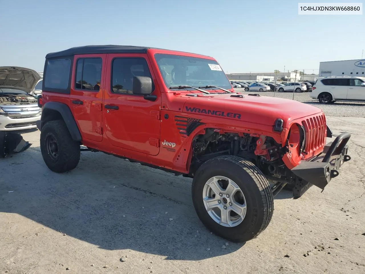 2019 Jeep Wrangler Unlimited Sport VIN: 1C4HJXDN3KW668860 Lot: 75742694