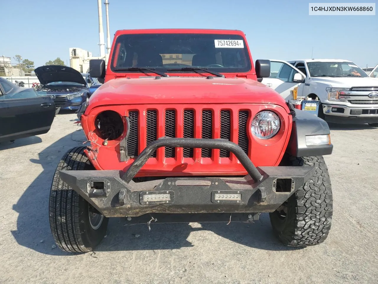 2019 Jeep Wrangler Unlimited Sport VIN: 1C4HJXDN3KW668860 Lot: 75742694