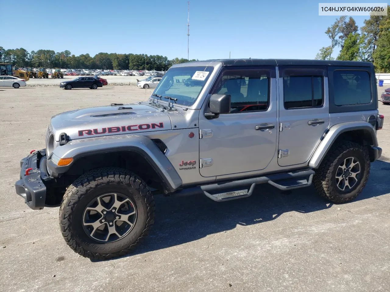 2019 Jeep Wrangler Unlimited Rubicon VIN: 1C4HJXFG4KW606026 Lot: 75807294