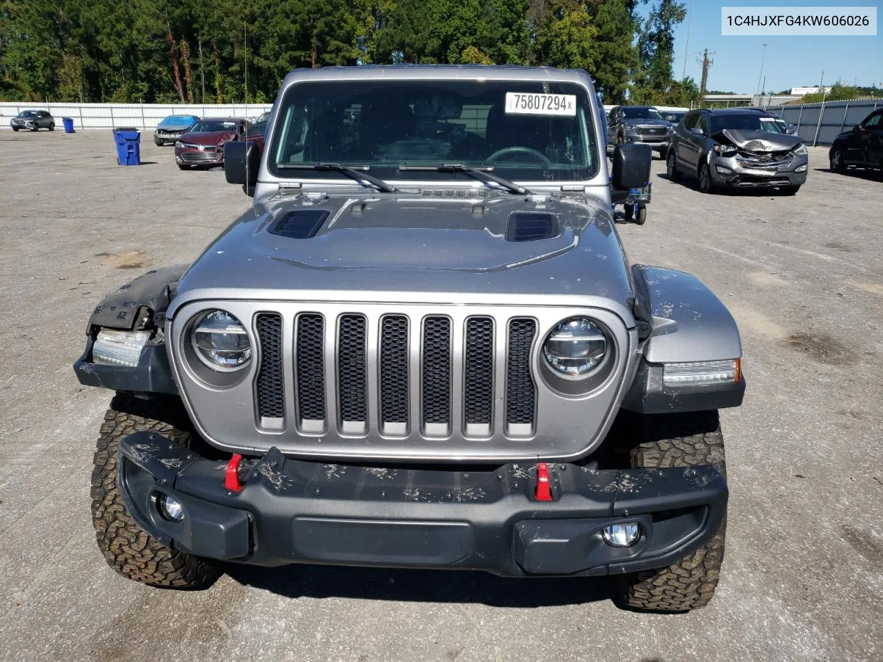 2019 Jeep Wrangler Unlimited Rubicon VIN: 1C4HJXFG4KW606026 Lot: 75807294