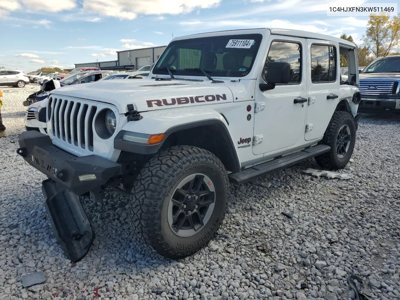 2019 Jeep Wrangler Unlimited Rubicon VIN: 1C4HJXFN3KW511469 Lot: 75911104