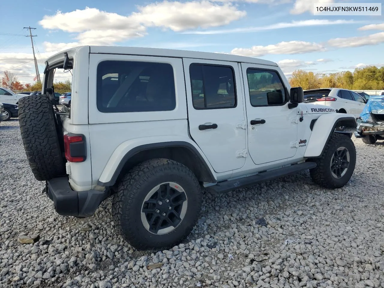 2019 Jeep Wrangler Unlimited Rubicon VIN: 1C4HJXFN3KW511469 Lot: 75911104