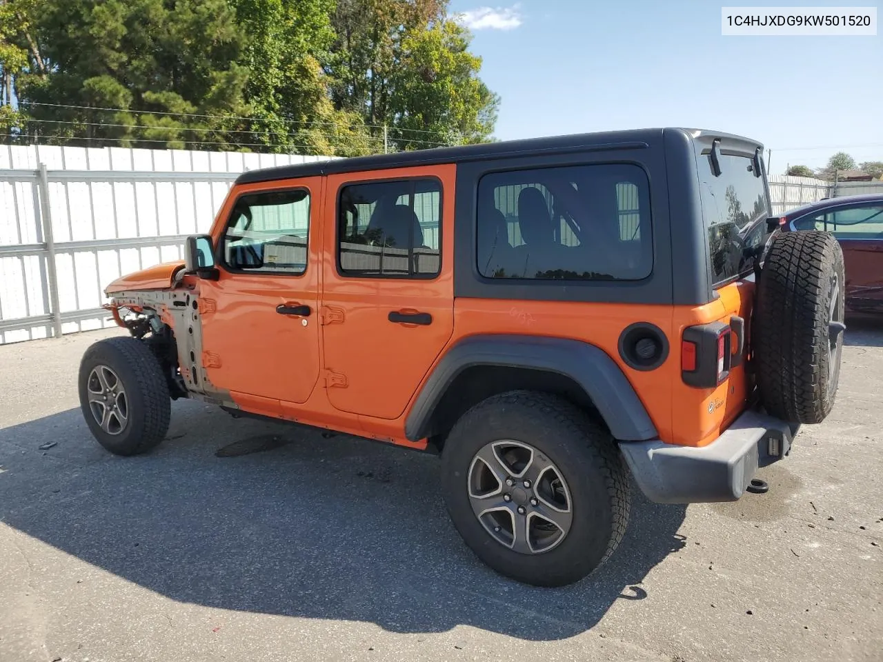 2019 Jeep Wrangler Unlimited Sport VIN: 1C4HJXDG9KW501520 Lot: 75920964