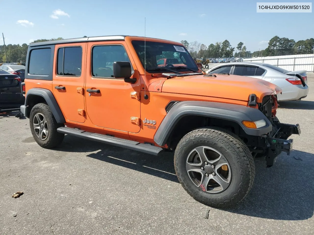 2019 Jeep Wrangler Unlimited Sport VIN: 1C4HJXDG9KW501520 Lot: 75920964