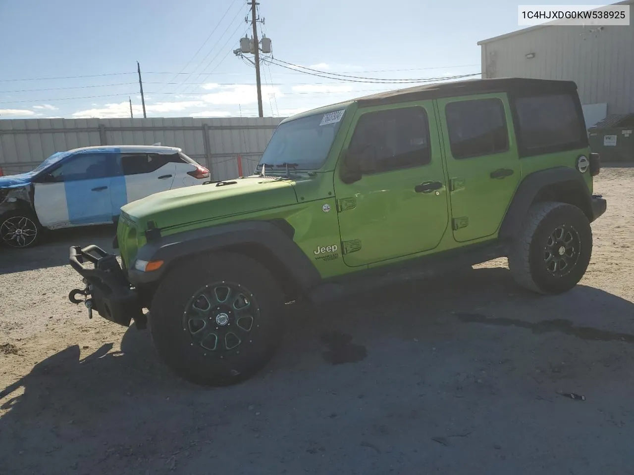 2019 Jeep Wrangler Unlimited Sport VIN: 1C4HJXDG0KW538925 Lot: 76037934