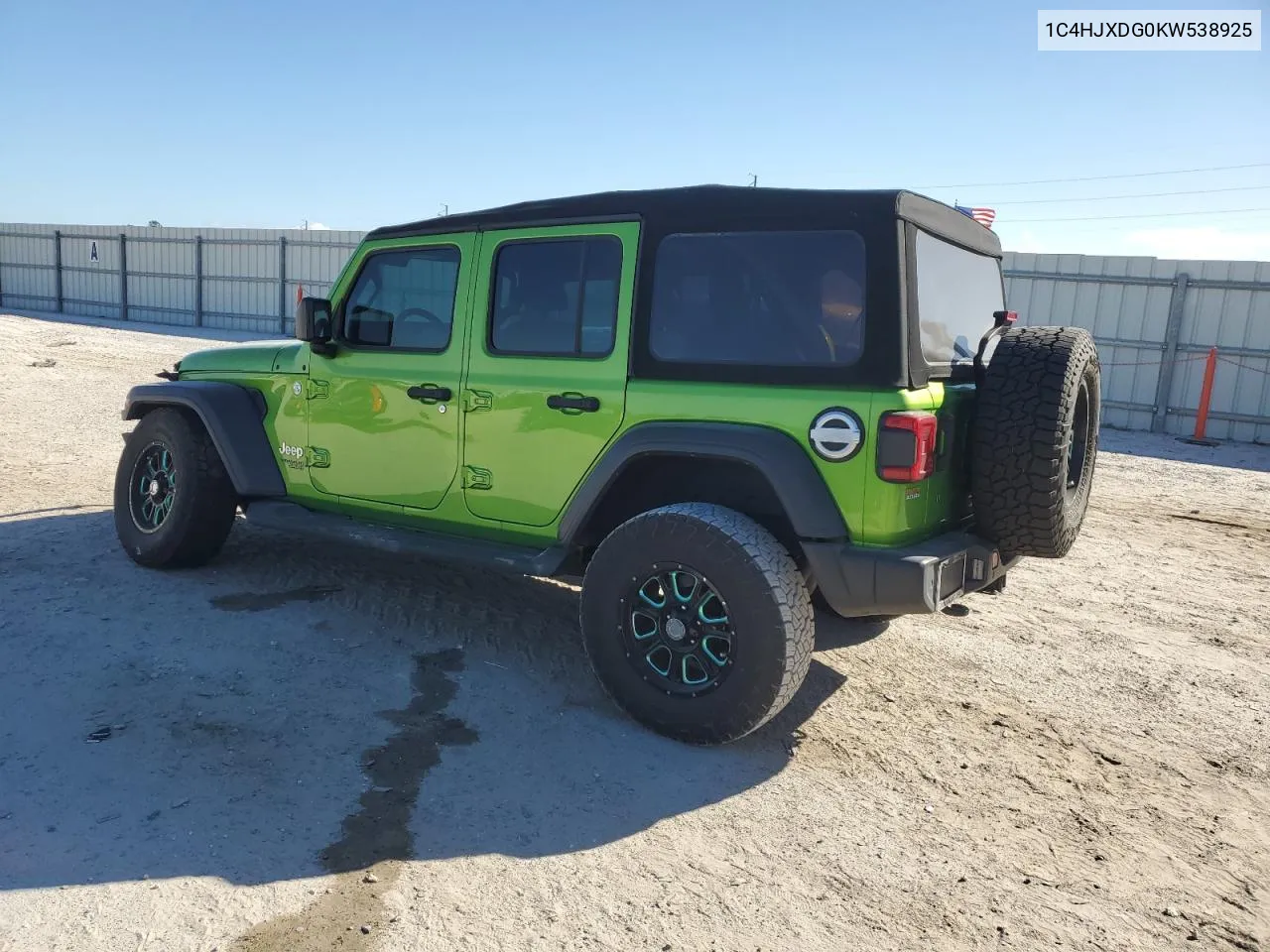 2019 Jeep Wrangler Unlimited Sport VIN: 1C4HJXDG0KW538925 Lot: 76037934