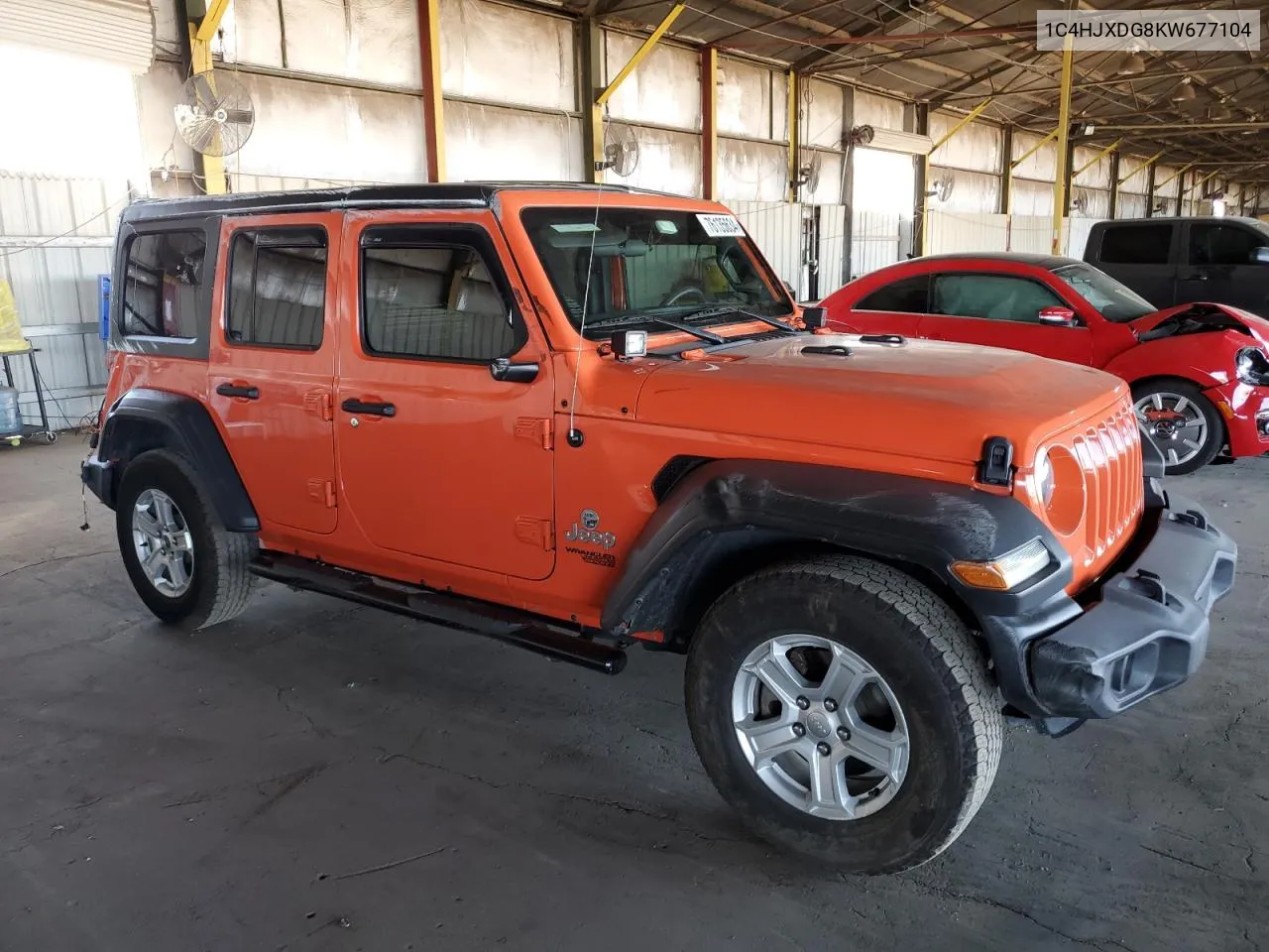 2019 Jeep Wrangler Unlimited Sport VIN: 1C4HJXDG8KW677104 Lot: 76135634