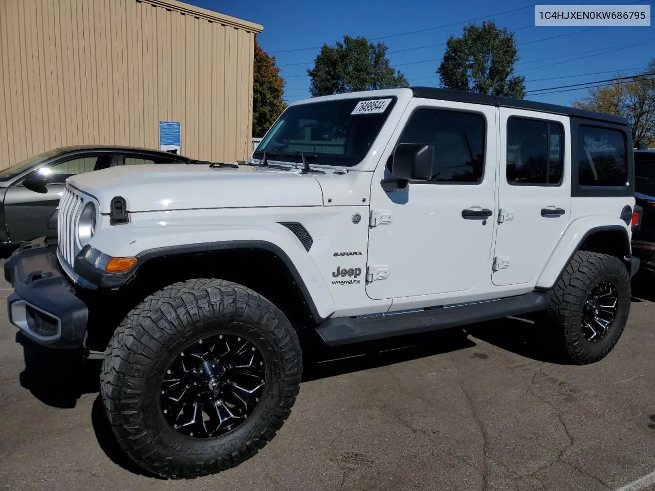 2019 Jeep Wrangler Unlimited Sahara VIN: 1C4HJXEN0KW686795 Lot: 76499544