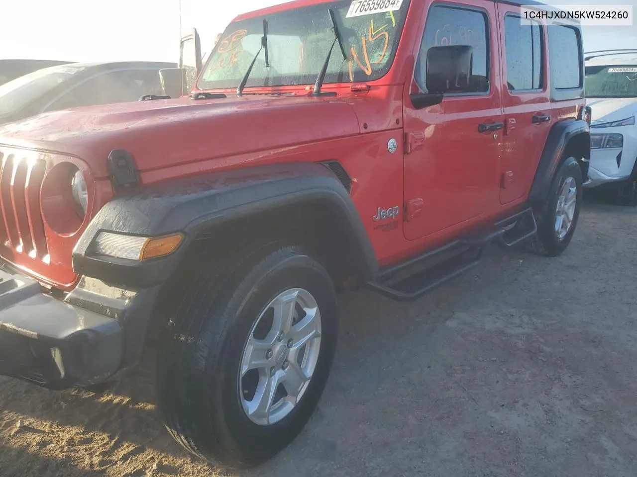 2019 Jeep Wrangler Unlimited Sport VIN: 1C4HJXDN5KW524260 Lot: 76559884