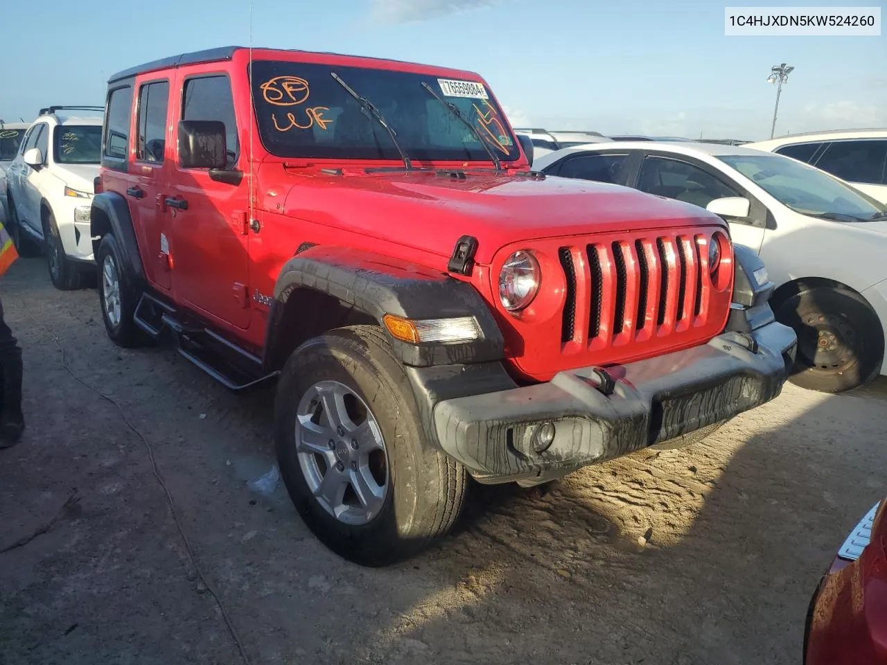 2019 Jeep Wrangler Unlimited Sport VIN: 1C4HJXDN5KW524260 Lot: 76559884