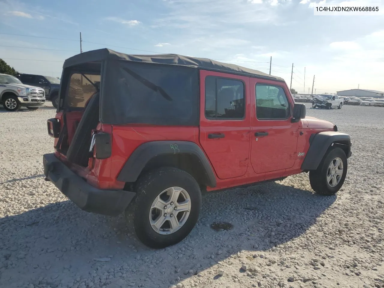 2019 Jeep Wrangler Unlimited Sport VIN: 1C4HJXDN2KW668865 Lot: 76955584