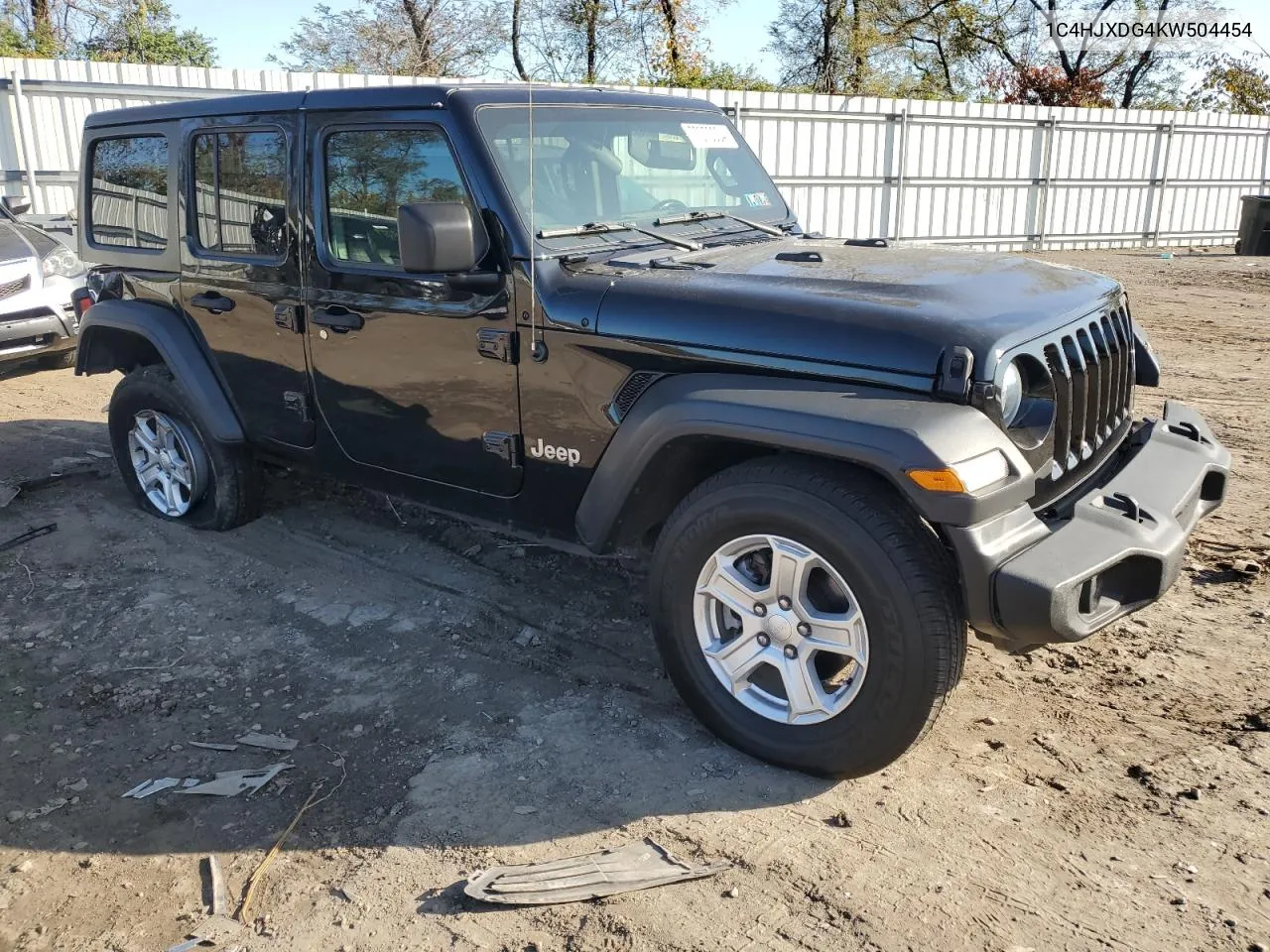 2019 Jeep Wrangler Unlimited Sport VIN: 1C4HJXDG4KW504454 Lot: 77070004