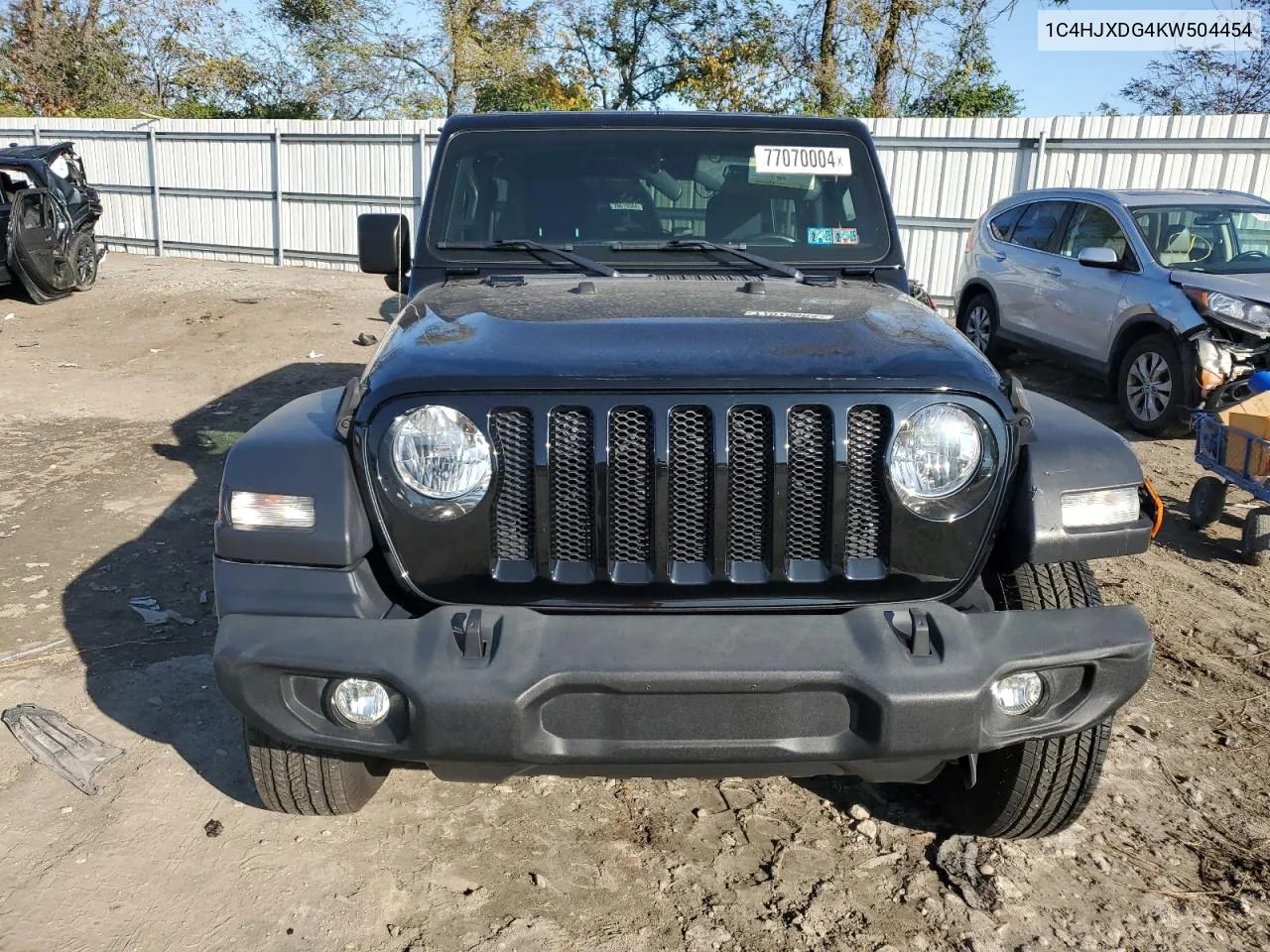 2019 Jeep Wrangler Unlimited Sport VIN: 1C4HJXDG4KW504454 Lot: 77070004