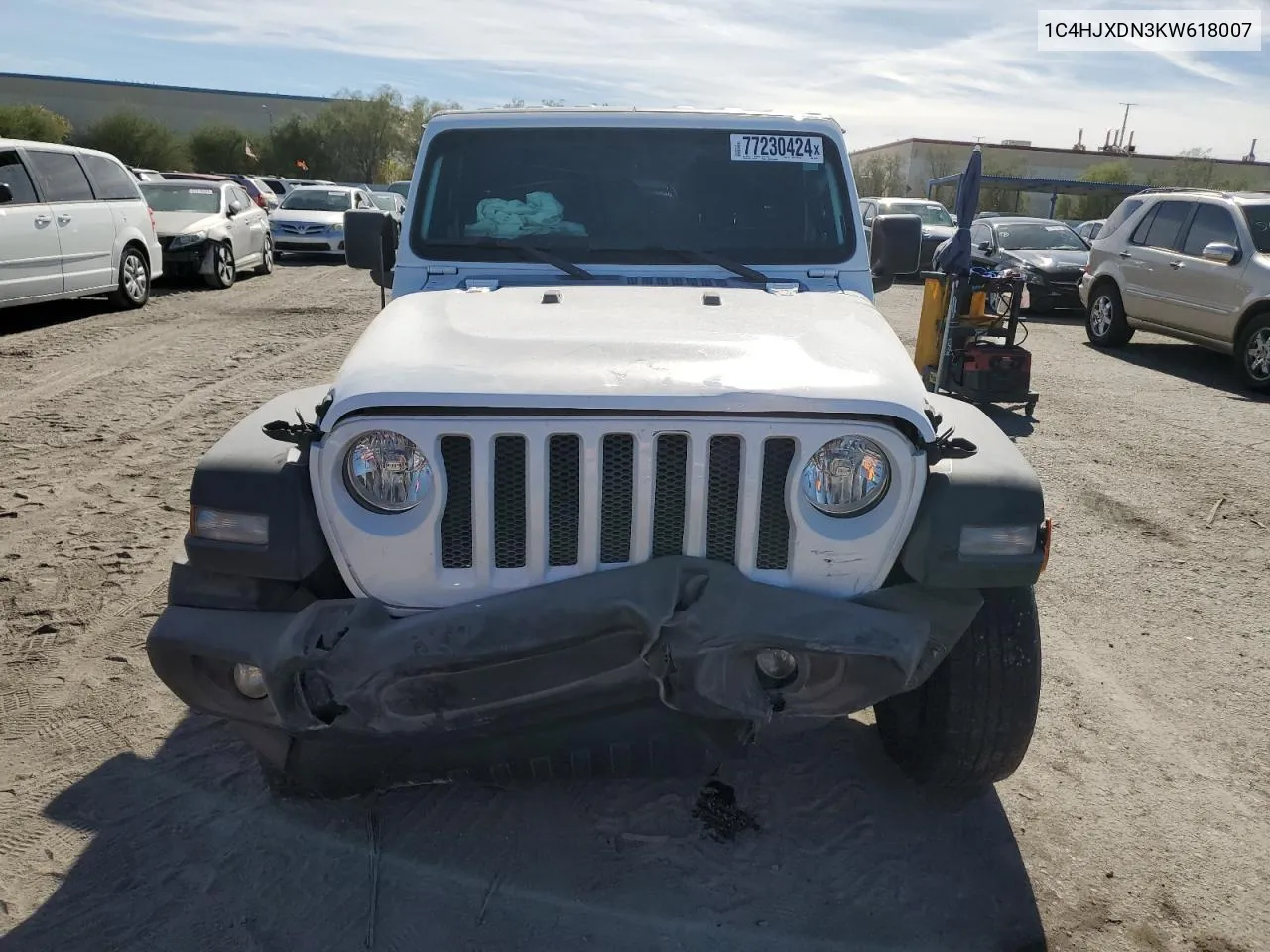 2019 Jeep Wrangler Unlimited Sport VIN: 1C4HJXDN3KW618007 Lot: 77230424