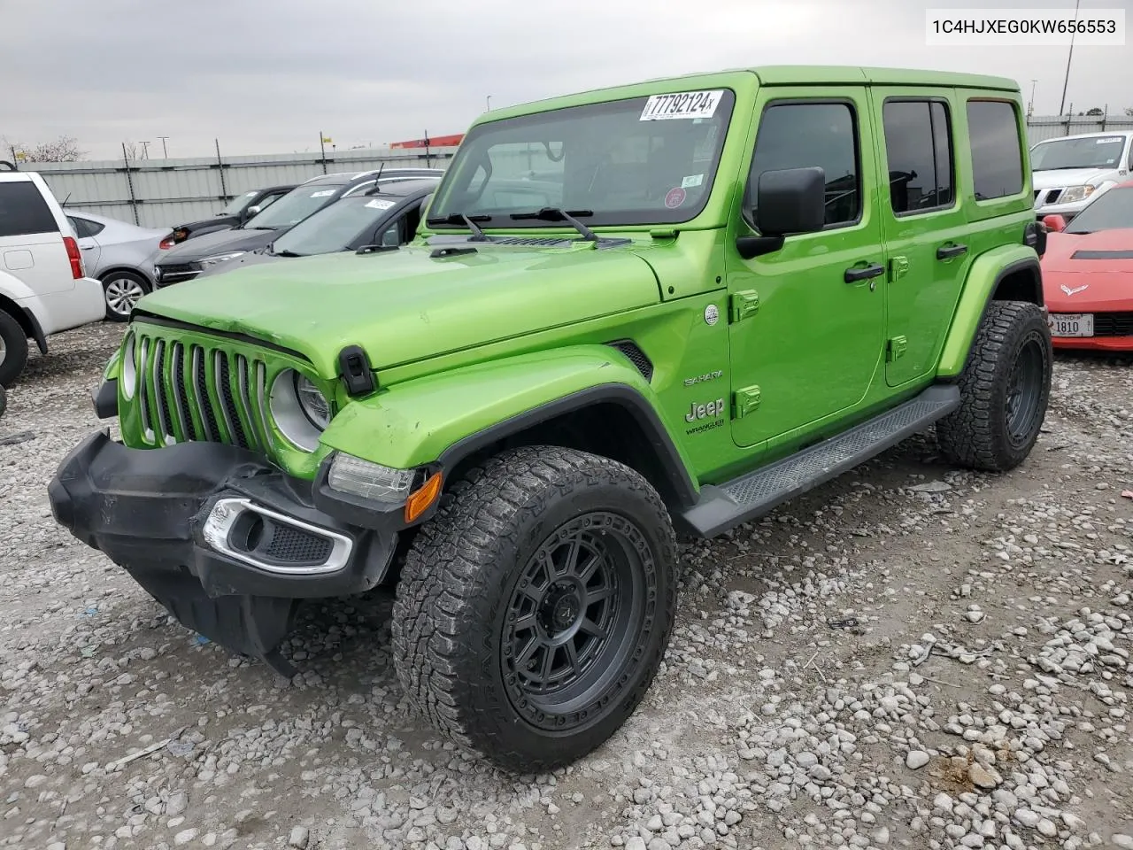 2019 Jeep Wrangler Unlimited Sahara VIN: 1C4HJXEG0KW656553 Lot: 77792124