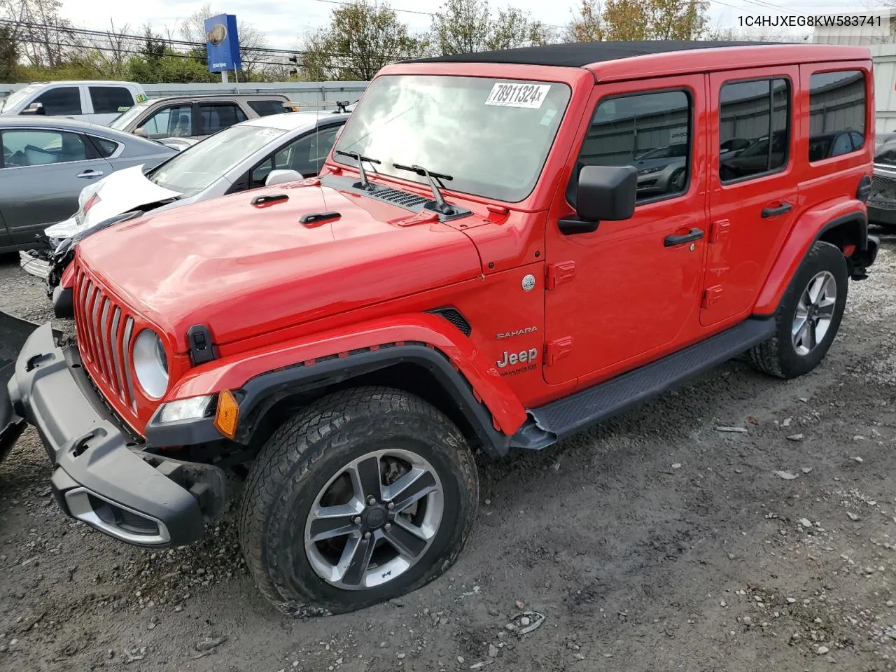 2019 Jeep Wrangler Unlimited Sahara VIN: 1C4HJXEG8KW583741 Lot: 78911324