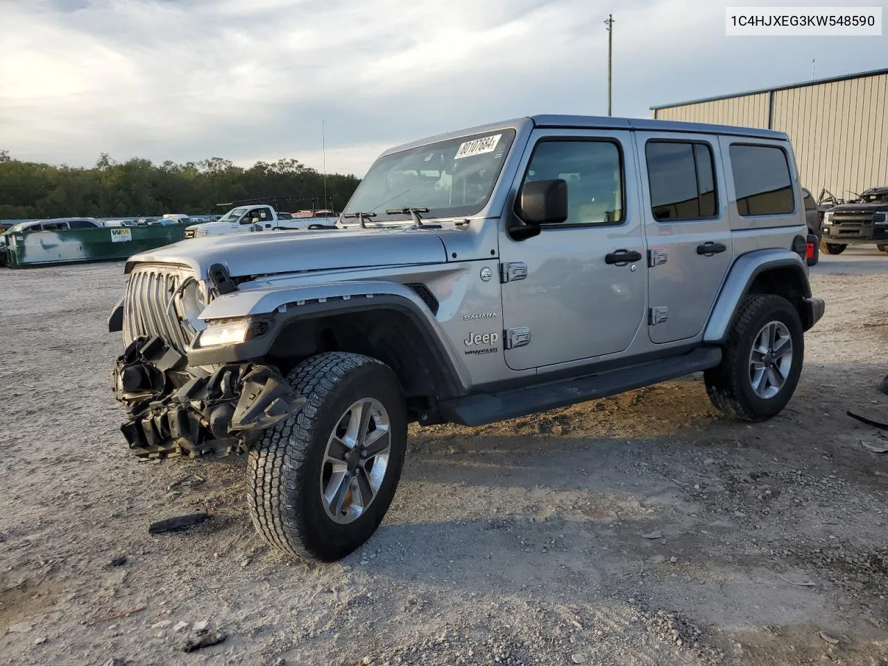 2019 Jeep Wrangler Unlimited Sahara VIN: 1C4HJXEG3KW548590 Lot: 80107684