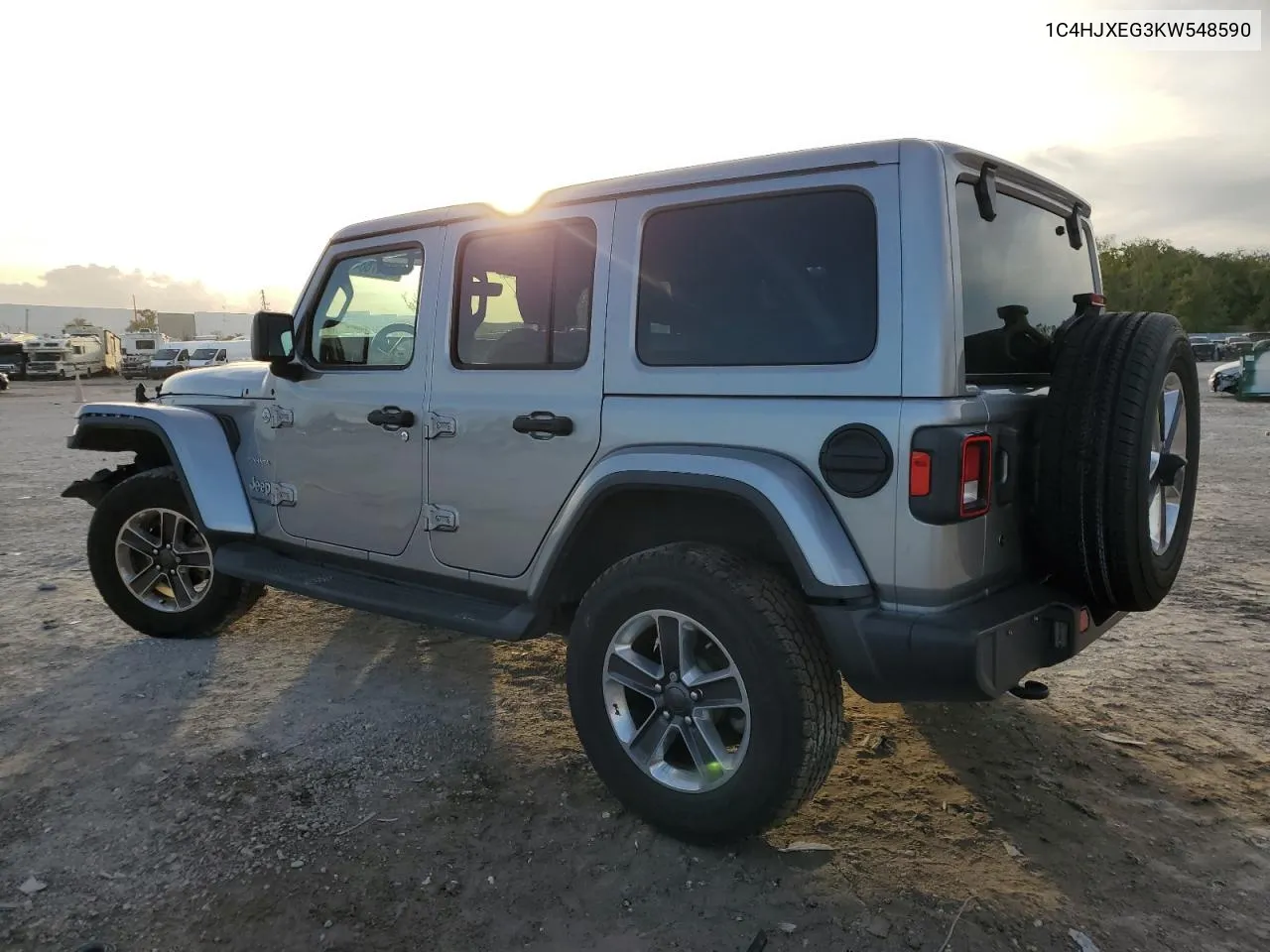 2019 Jeep Wrangler Unlimited Sahara VIN: 1C4HJXEG3KW548590 Lot: 80107684