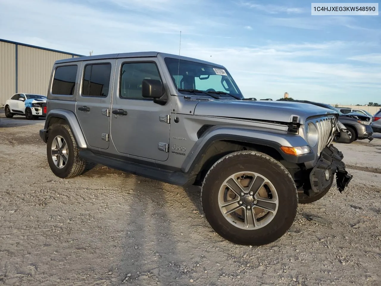 2019 Jeep Wrangler Unlimited Sahara VIN: 1C4HJXEG3KW548590 Lot: 80107684