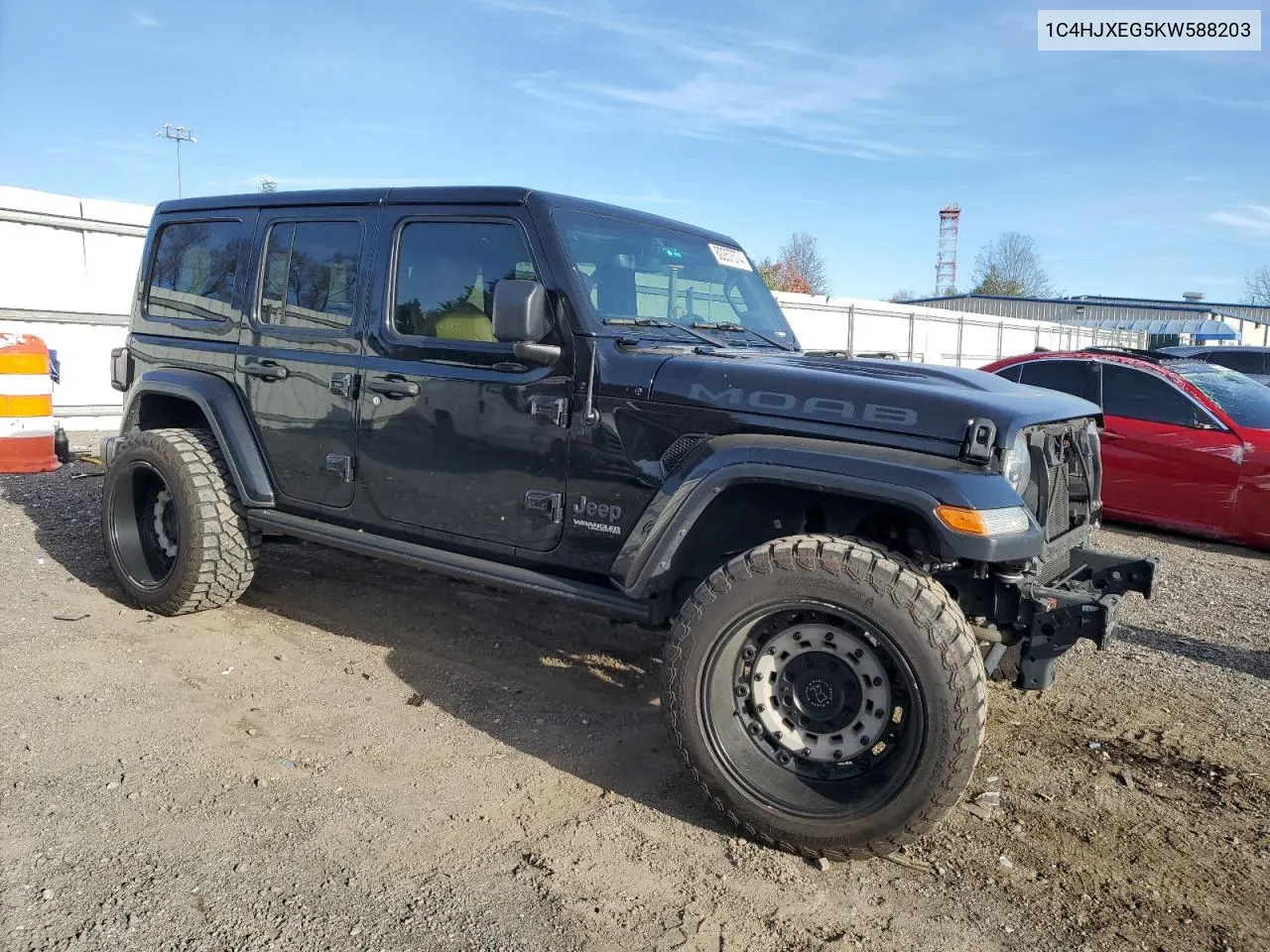 2019 Jeep Wrangler Unlimited Sahara VIN: 1C4HJXEG5KW588203 Lot: 80257574