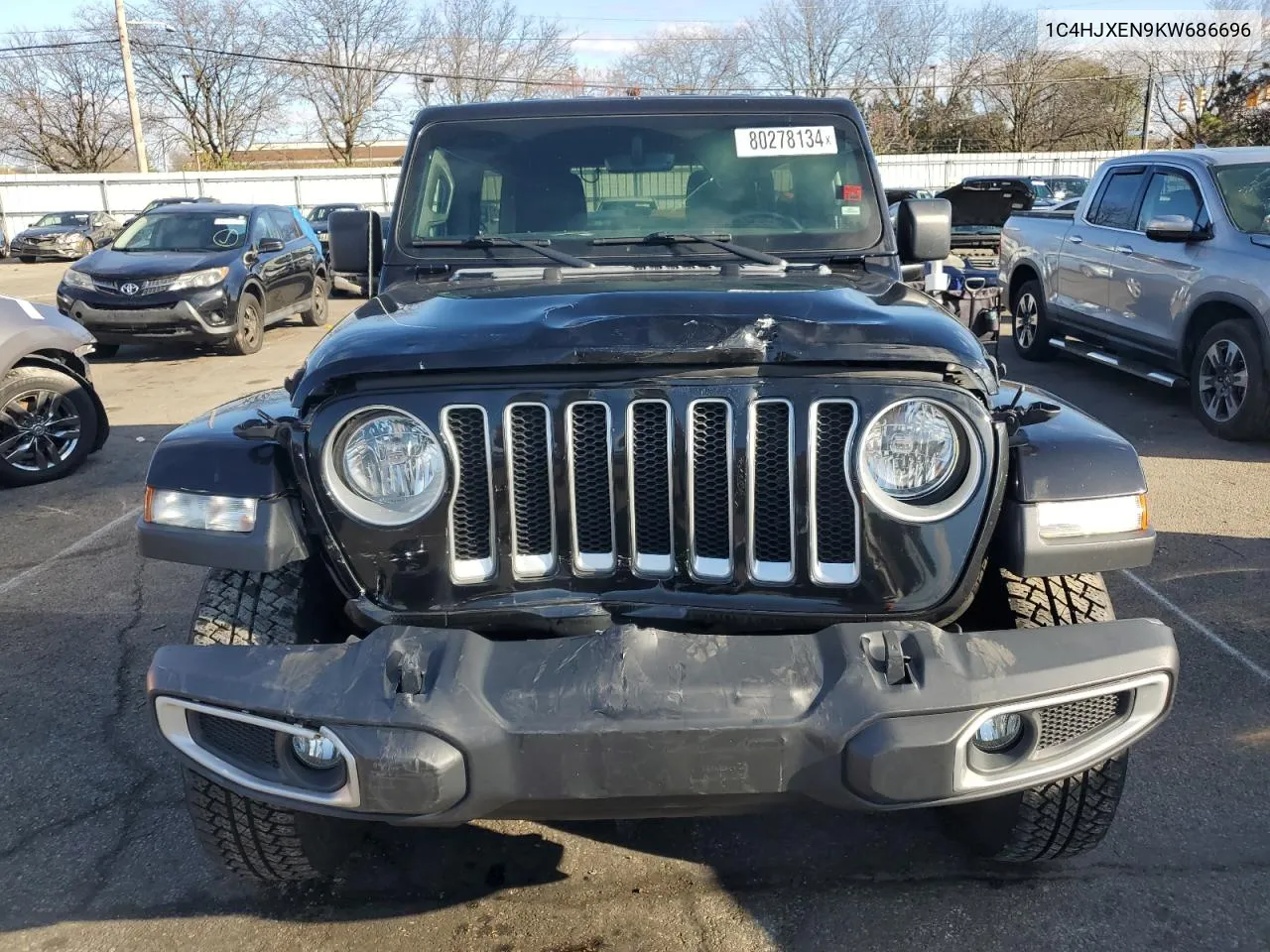 2019 Jeep Wrangler Unlimited Sahara VIN: 1C4HJXEN9KW686696 Lot: 80278134