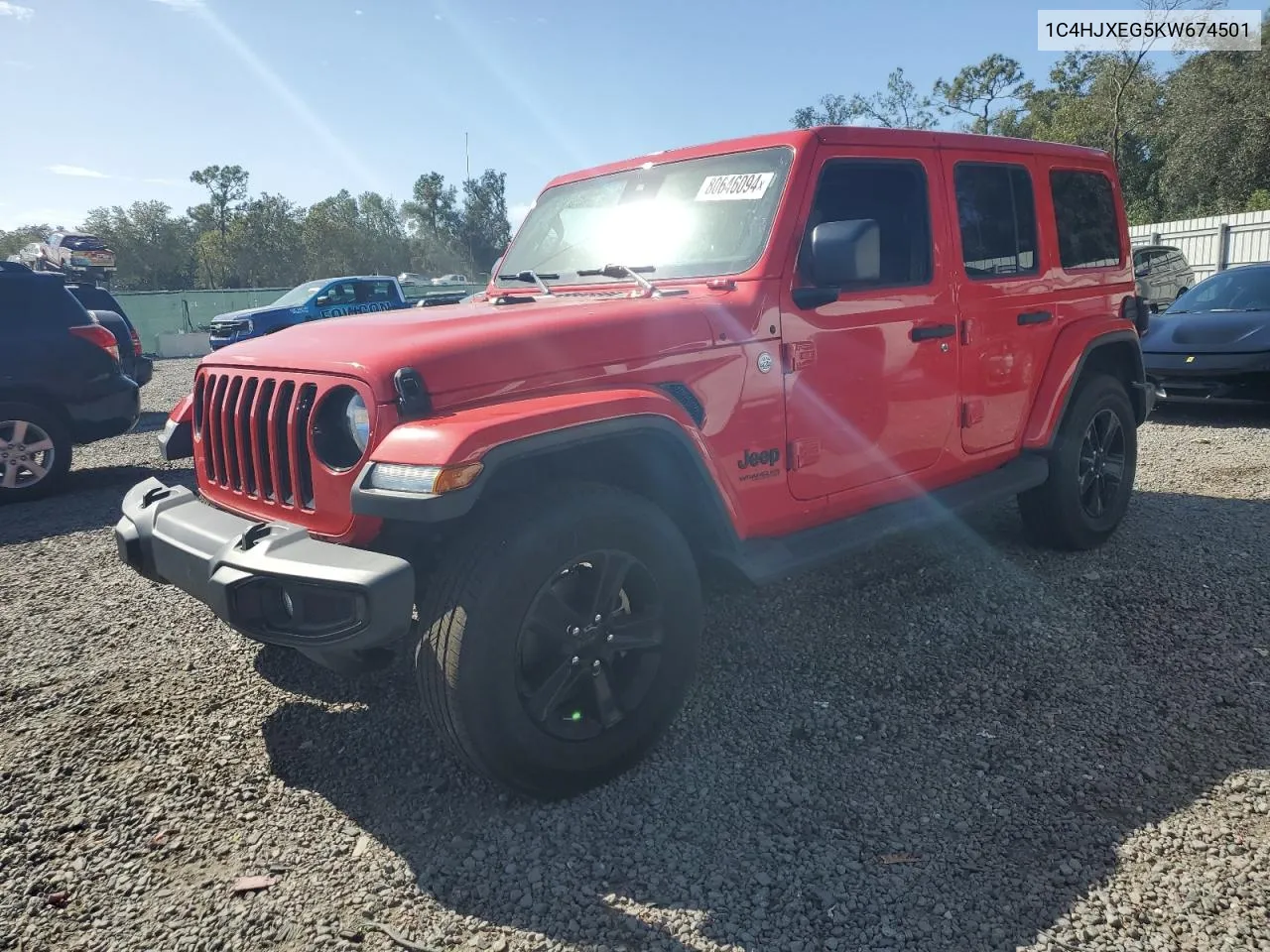 2019 Jeep Wrangler Unlimited Sahara VIN: 1C4HJXEG5KW674501 Lot: 80646094