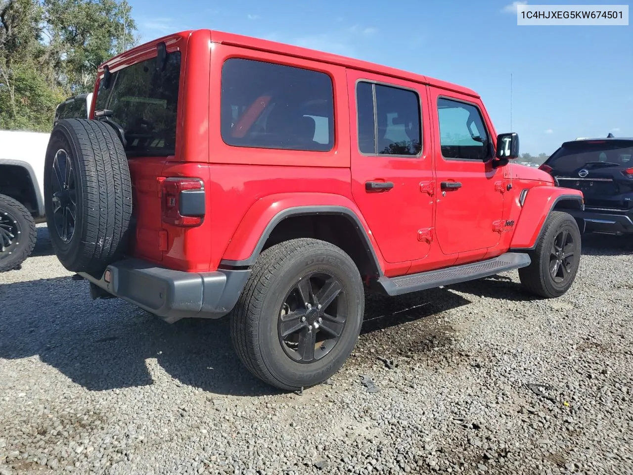 2019 Jeep Wrangler Unlimited Sahara VIN: 1C4HJXEG5KW674501 Lot: 80646094