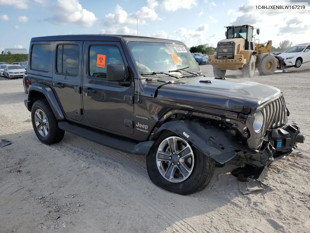 2020 Jeep Wrangler Unlimited Sahara VIN: 1C4HJXEN8LW167219 Lot: 52201323