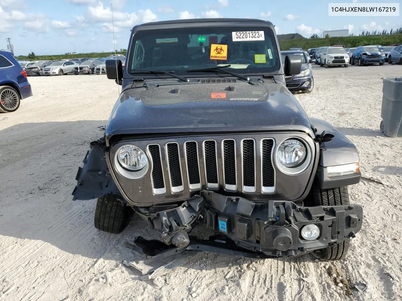 2020 Jeep Wrangler Unlimited Sahara VIN: 1C4HJXEN8LW167219 Lot: 52201323