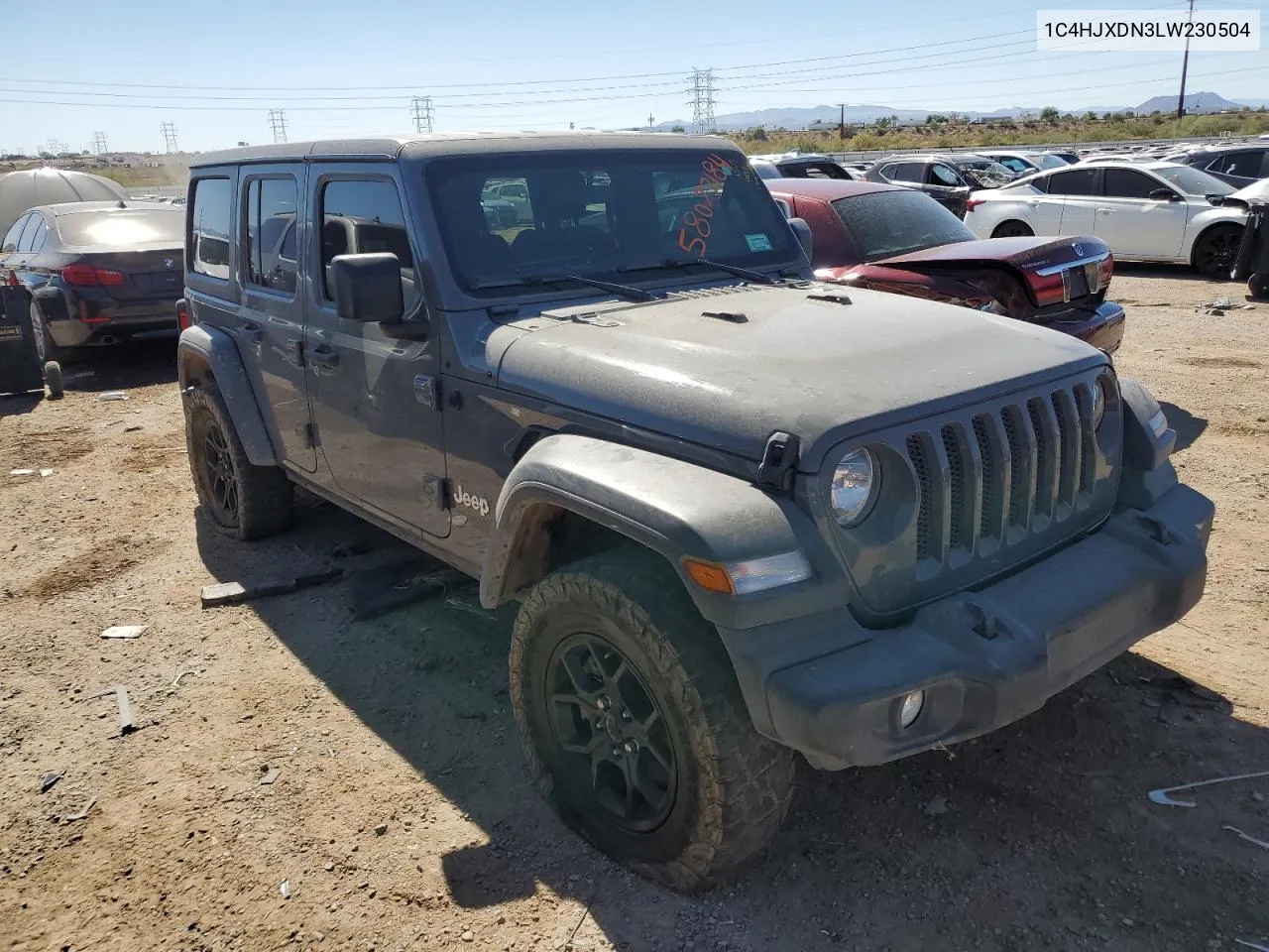 2020 Jeep Wrangler Unlimited Sport VIN: 1C4HJXDN3LW230504 Lot: 58077184