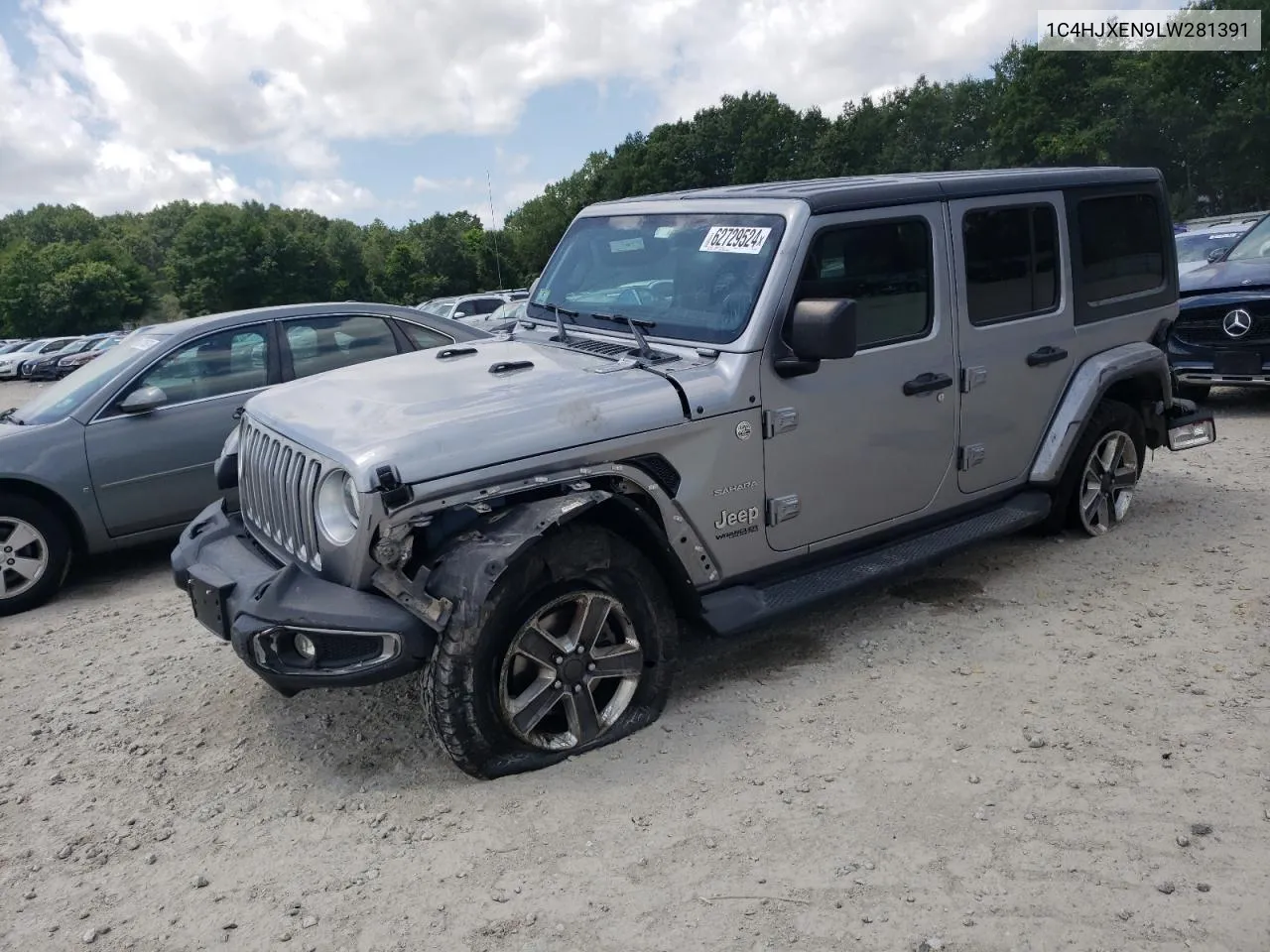 2020 Jeep Wrangler Unlimited Sahara VIN: 1C4HJXEN9LW281391 Lot: 62729524