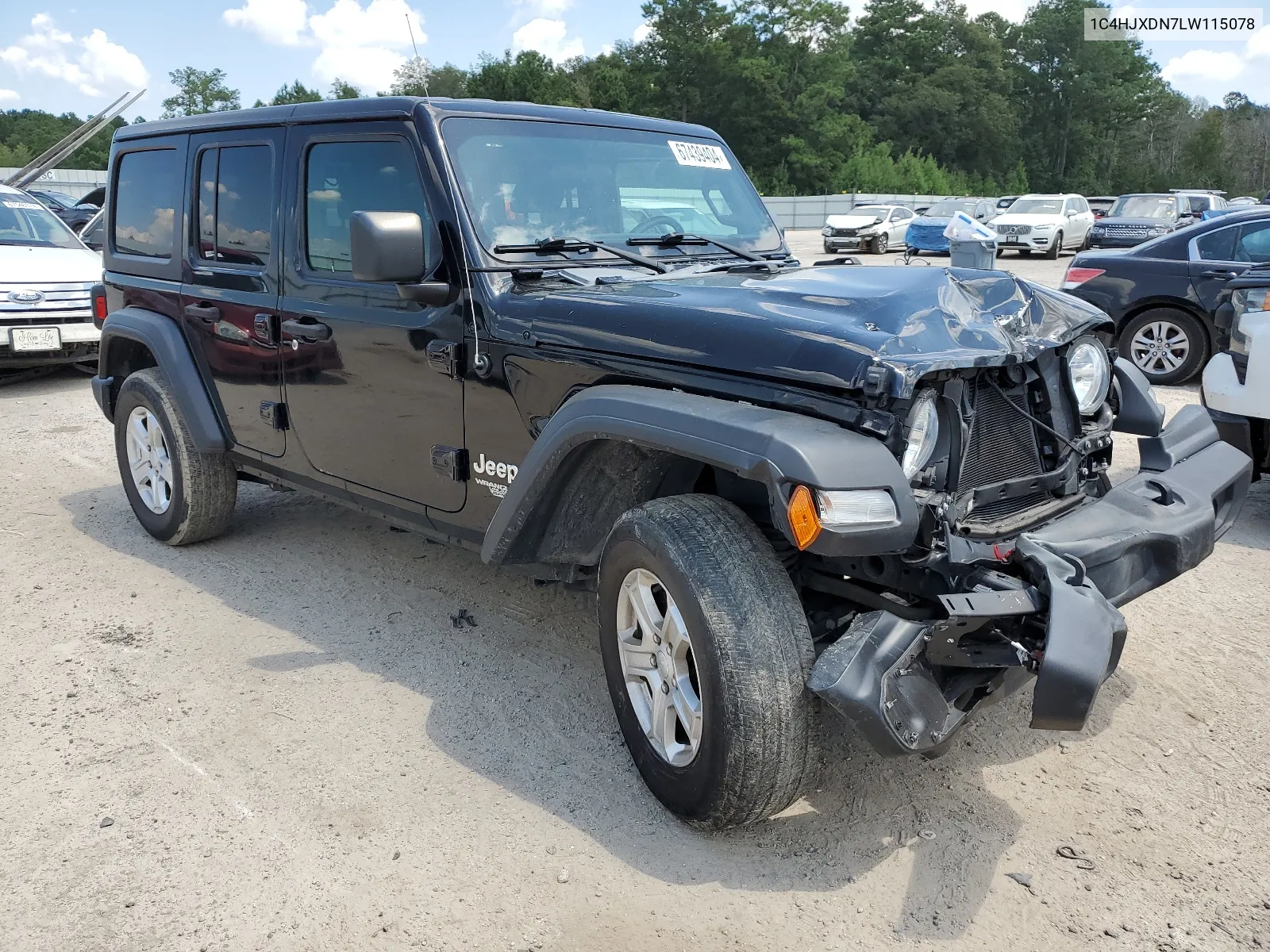 2020 Jeep Wrangler Unlimited Sport VIN: 1C4HJXDN7LW115078 Lot: 67439404