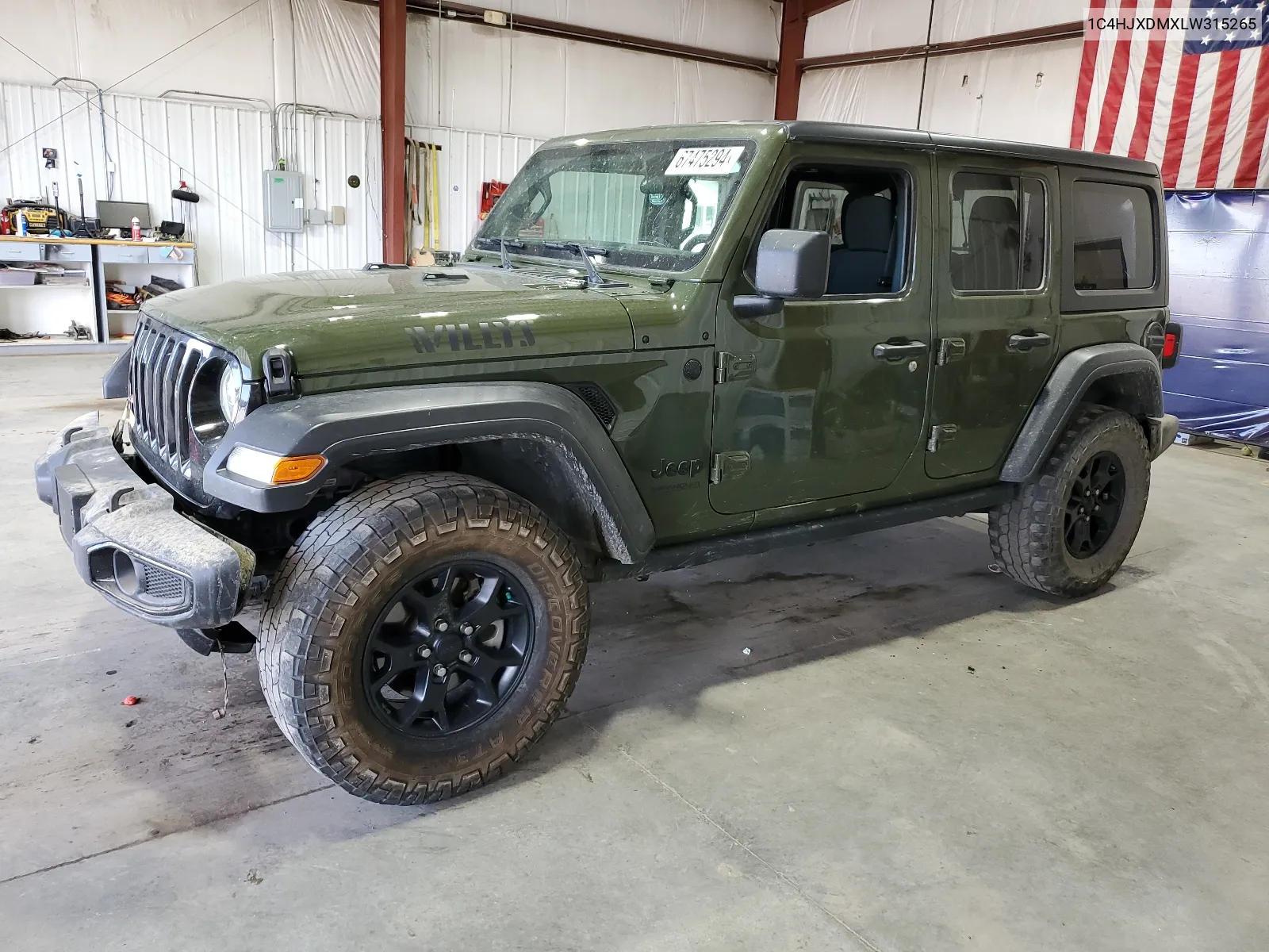 2020 Jeep Wrangler Unlimited Sport VIN: 1C4HJXDMXLW315265 Lot: 67475294