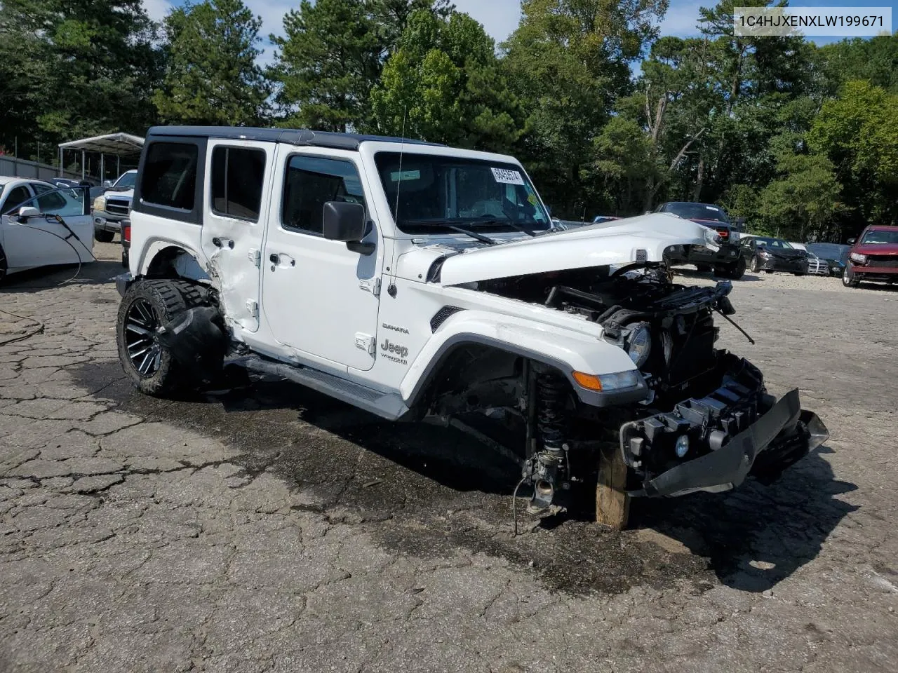 2020 Jeep Wrangler Unlimited Sahara VIN: 1C4HJXENXLW199671 Lot: 68453574