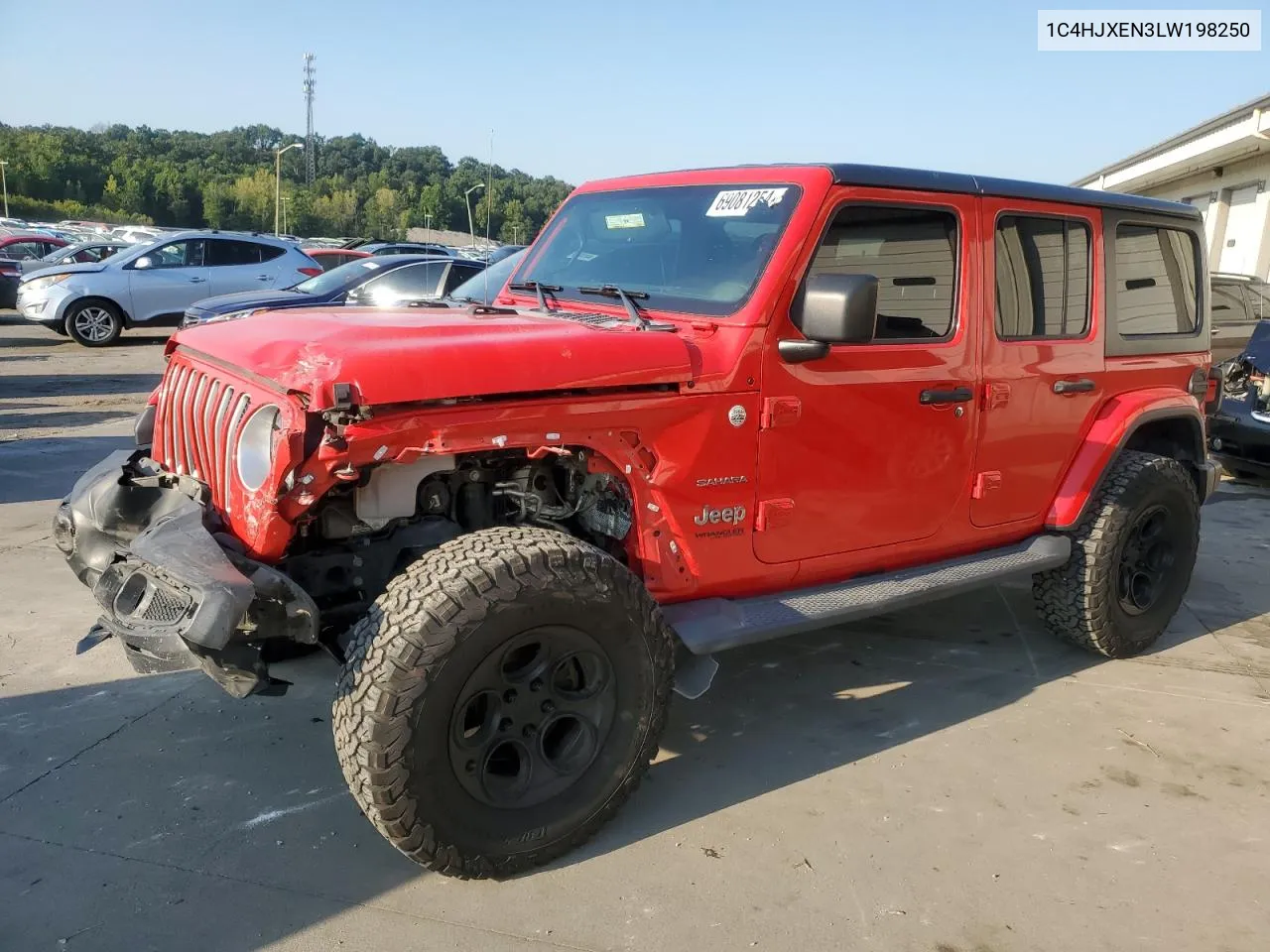 2020 Jeep Wrangler Unlimited Sahara VIN: 1C4HJXEN3LW198250 Lot: 69081254