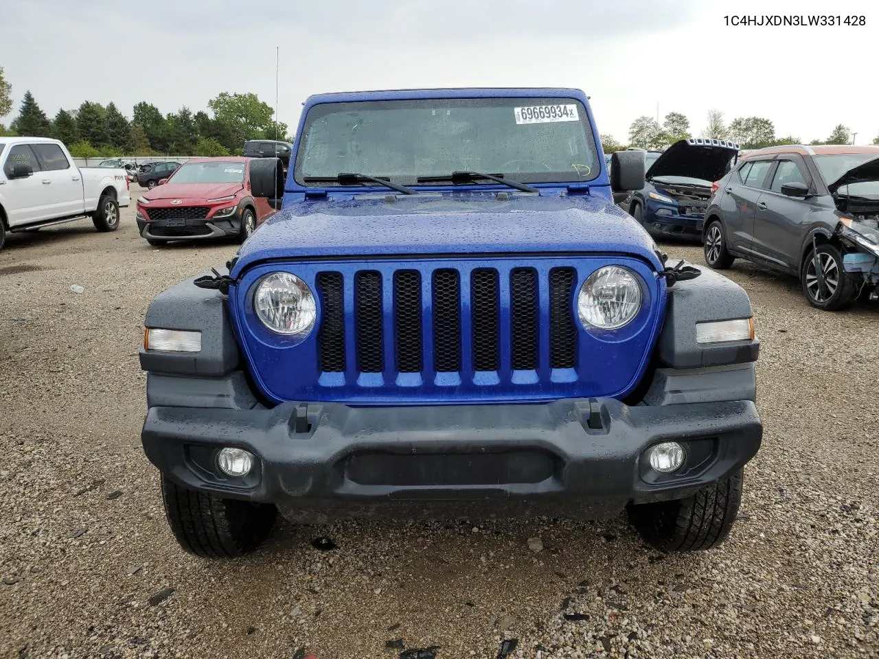 2020 Jeep Wrangler Unlimited Sport VIN: 1C4HJXDN3LW331428 Lot: 69669934