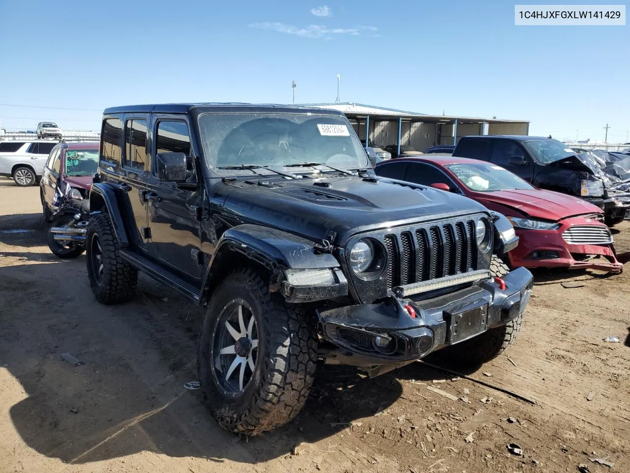 2020 Jeep Wrangler Unlimited Rubicon VIN: 1C4HJXFGXLW141429 Lot: 69812064