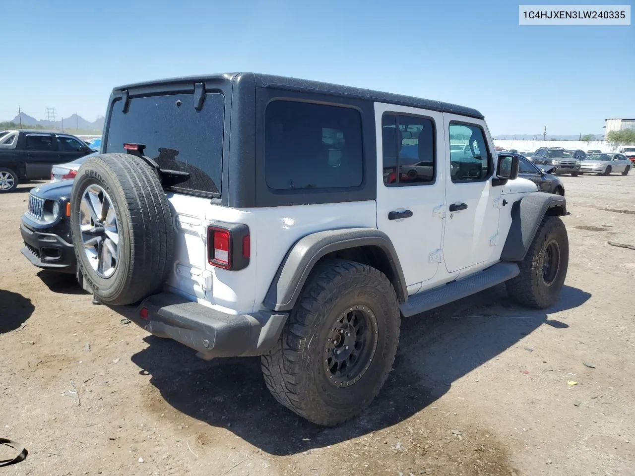 2020 Jeep Wrangler Unlimited Sahara VIN: 1C4HJXEN3LW240335 Lot: 70298534