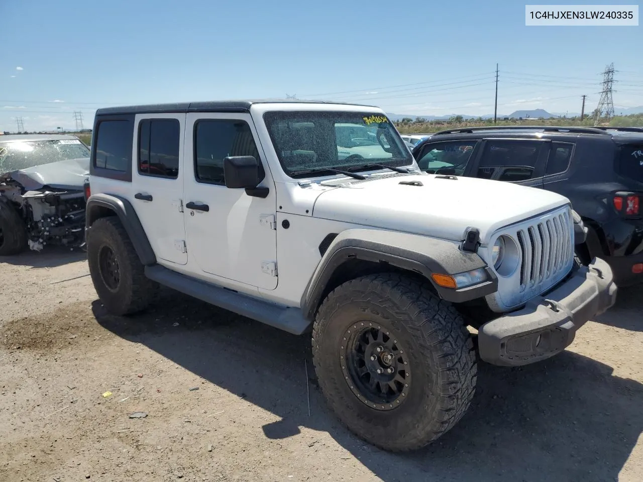 2020 Jeep Wrangler Unlimited Sahara VIN: 1C4HJXEN3LW240335 Lot: 70298534