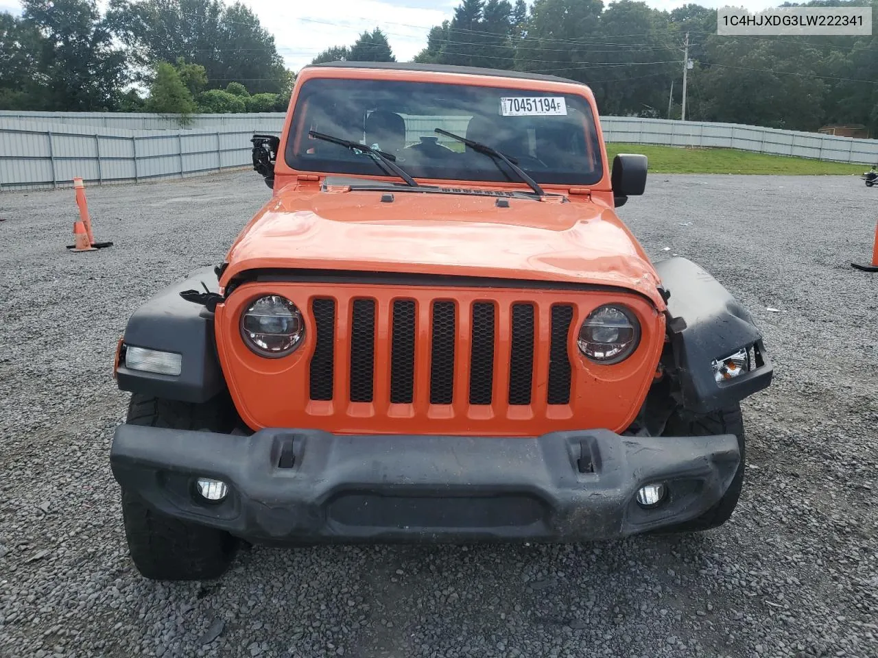 2020 Jeep Wrangler Unlimited Sport VIN: 1C4HJXDG3LW222341 Lot: 70451194