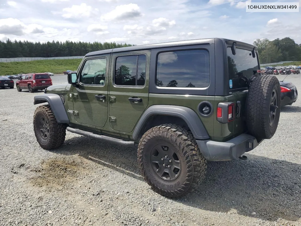 2020 Jeep Wrangler Unlimited Sport VIN: 1C4HJXDNXLW341499 Lot: 70503634