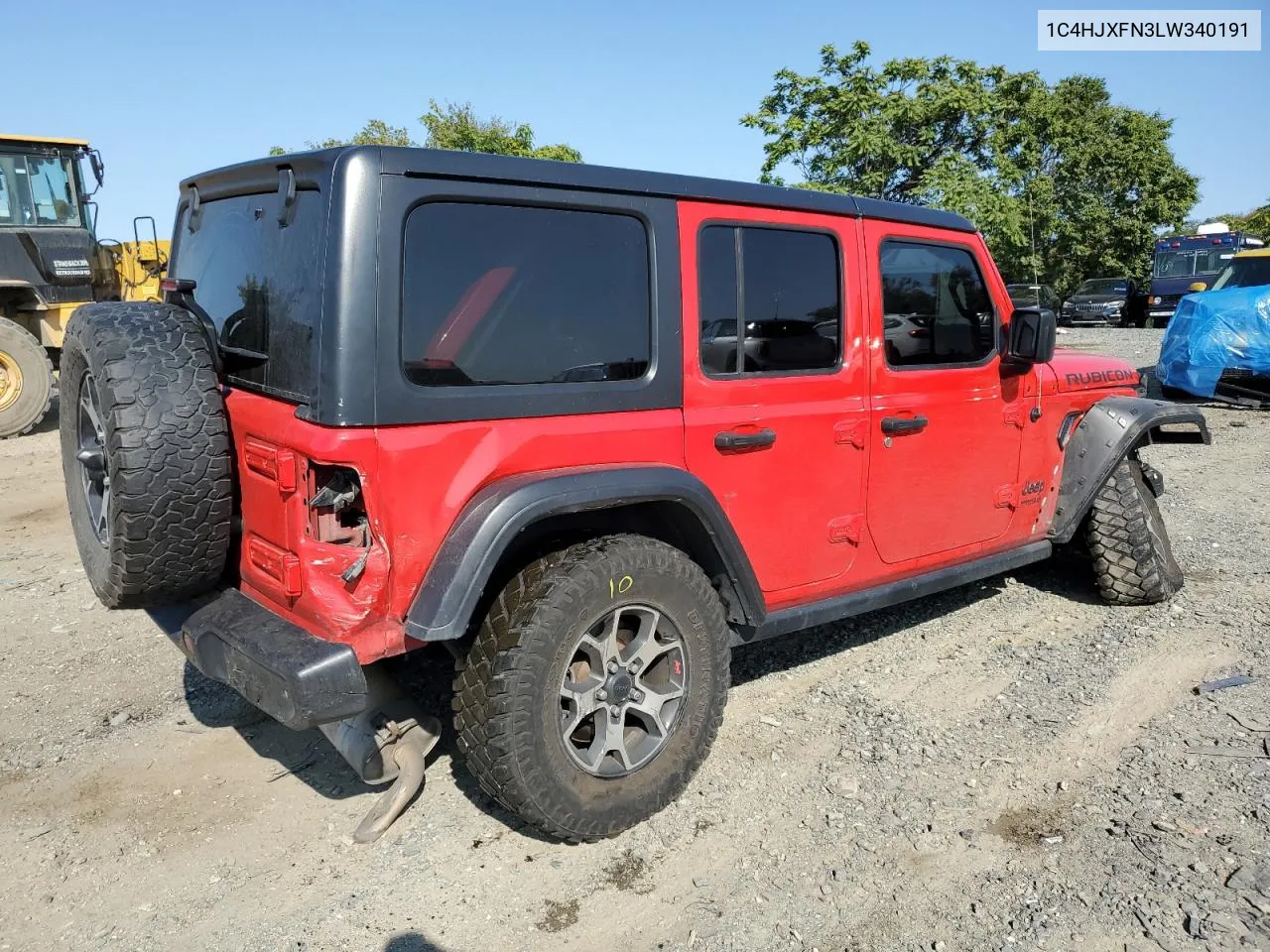 2020 Jeep Wrangler Unlimited Rubicon VIN: 1C4HJXFN3LW340191 Lot: 70510534