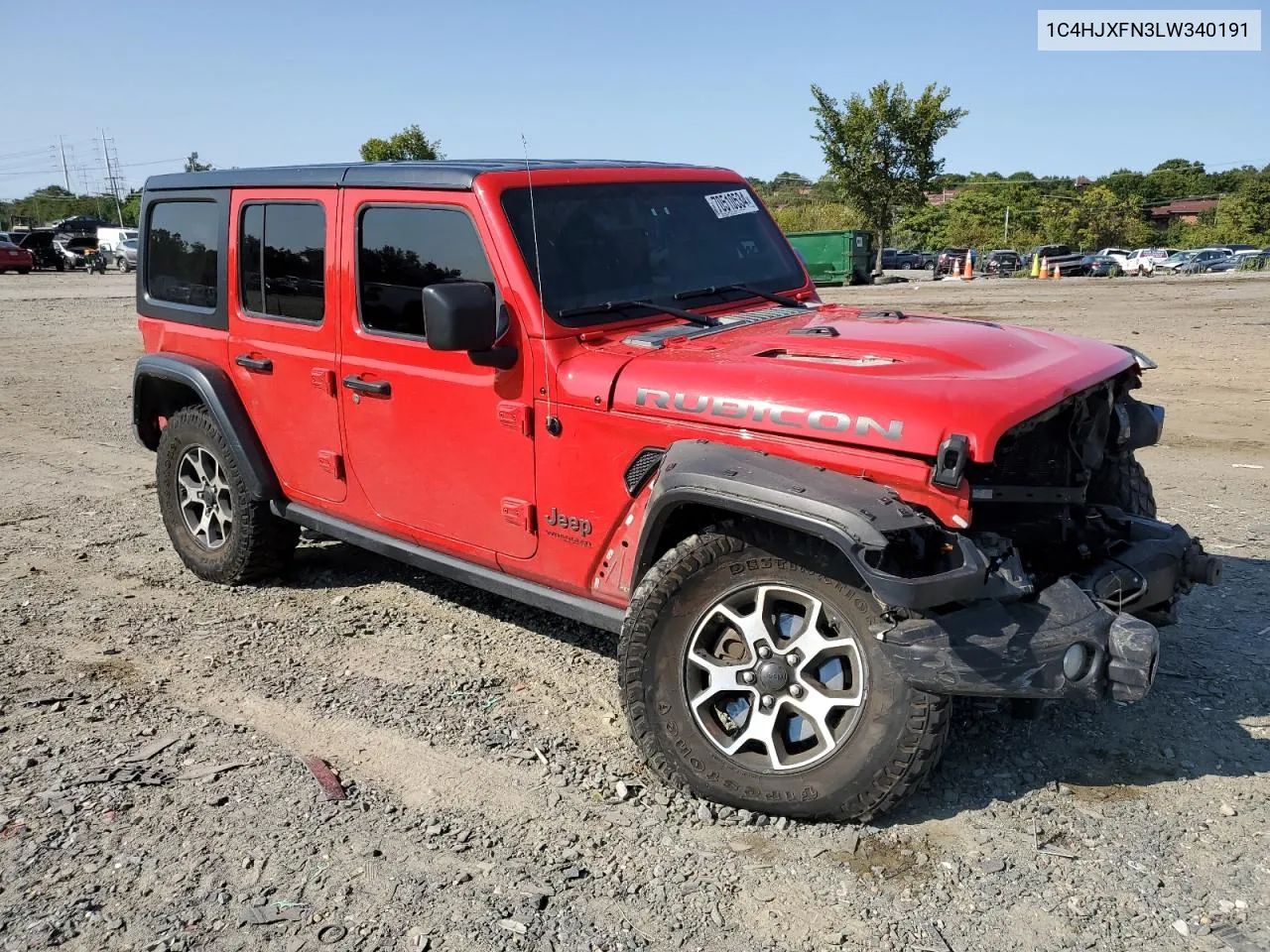 2020 Jeep Wrangler Unlimited Rubicon VIN: 1C4HJXFN3LW340191 Lot: 70510534