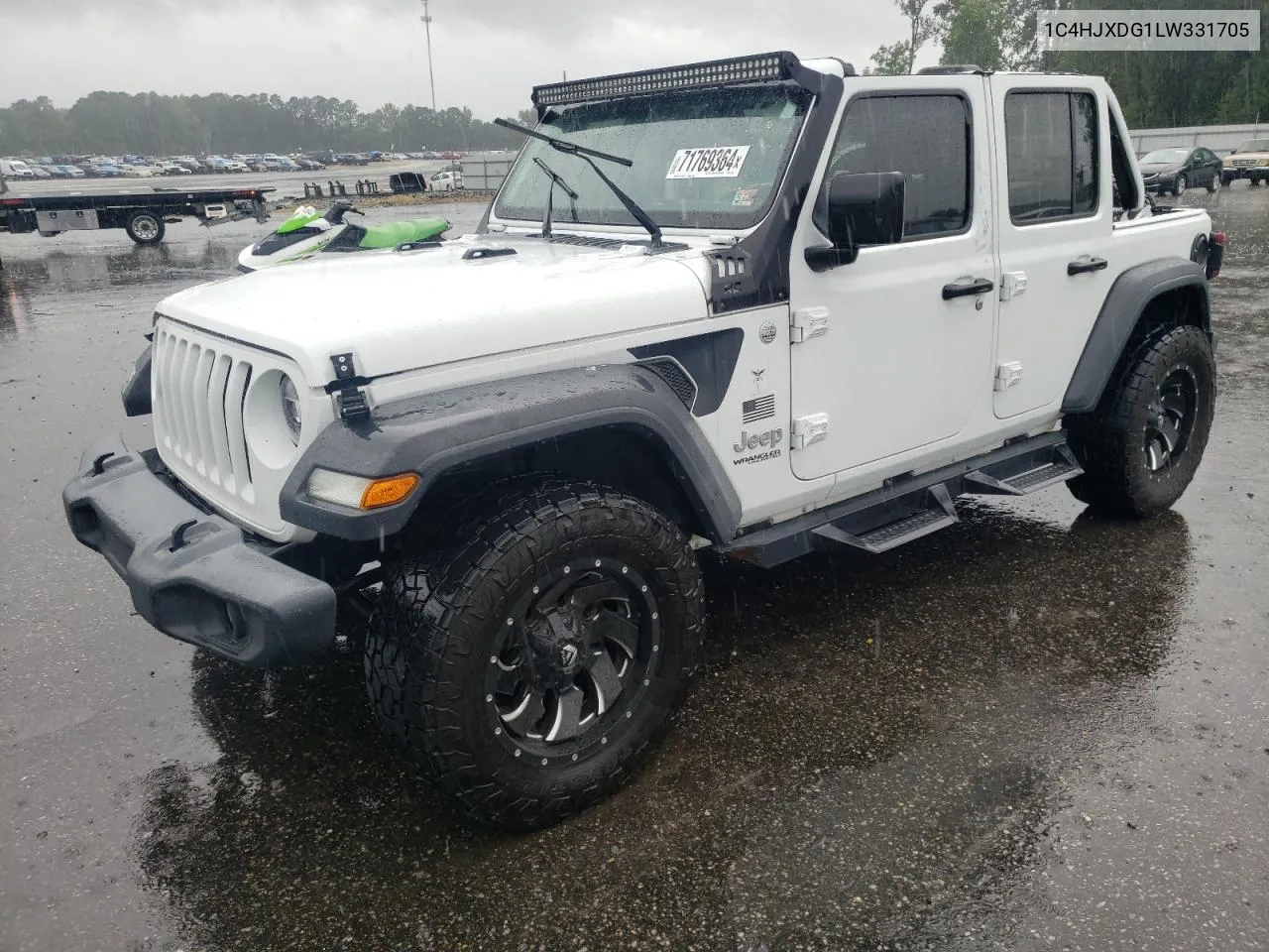 2020 Jeep Wrangler Unlimited Sport VIN: 1C4HJXDG1LW331705 Lot: 71769364