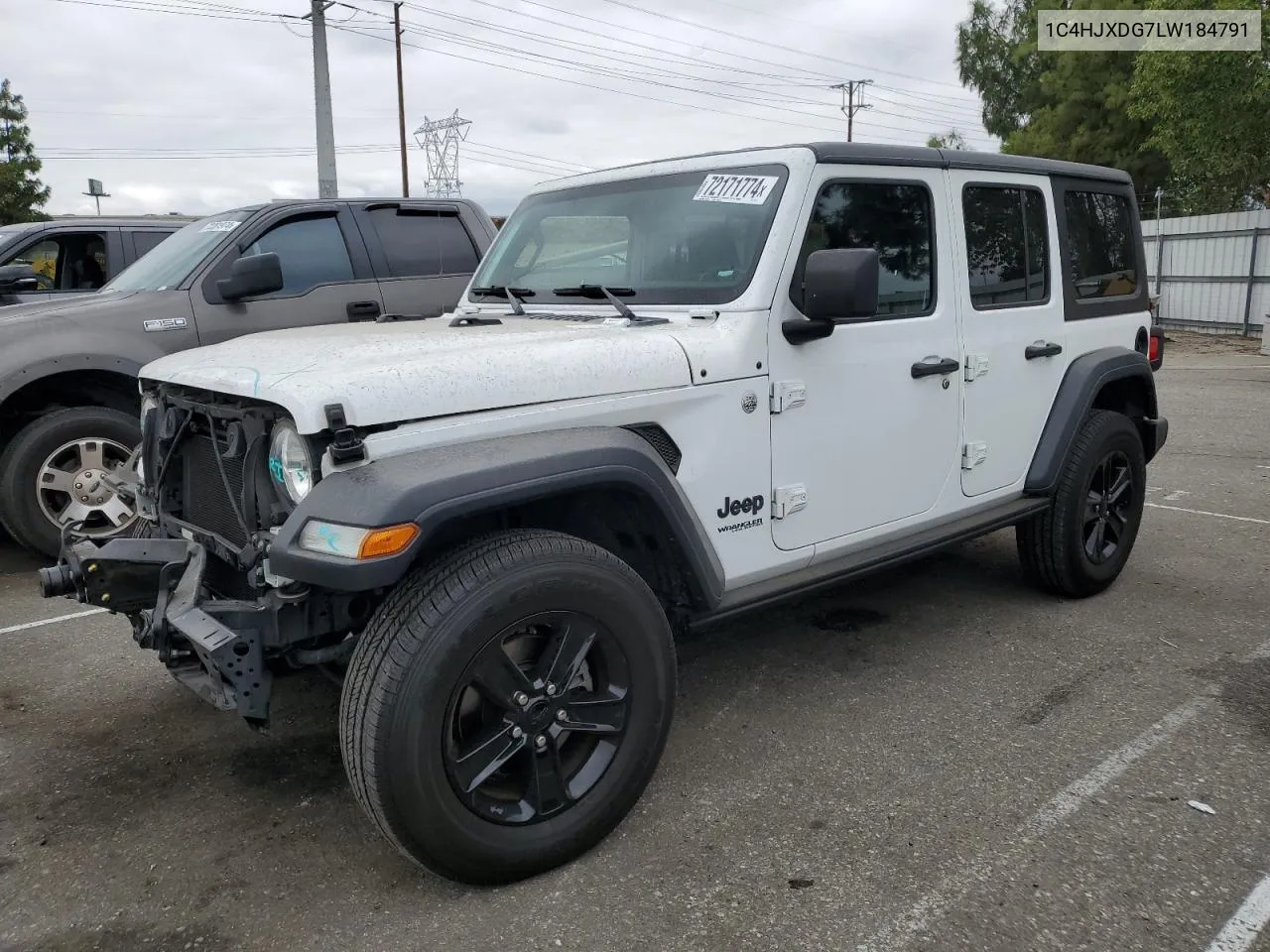 2020 Jeep Wrangler Unlimited Sport VIN: 1C4HJXDG7LW184791 Lot: 72171774